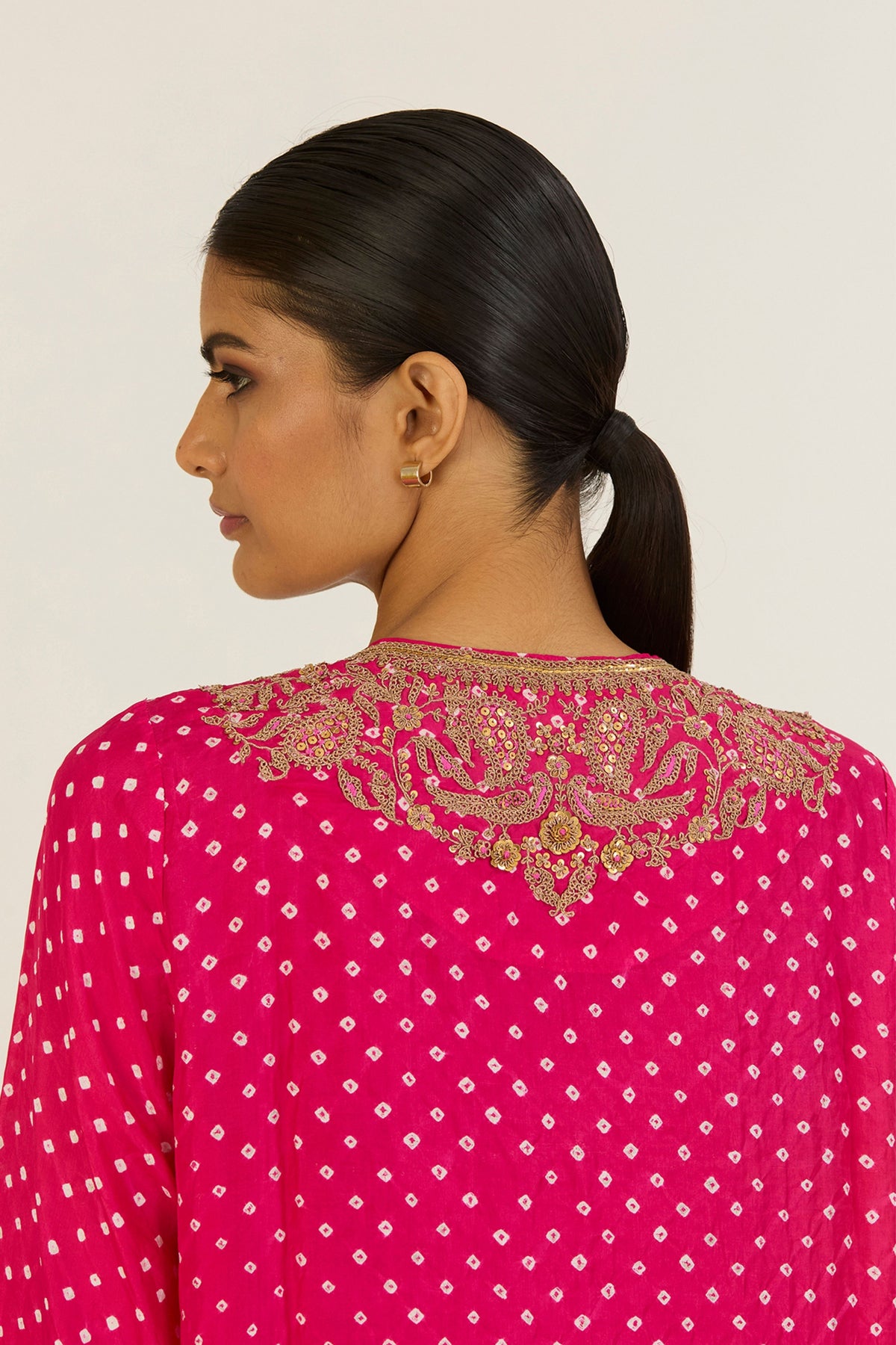 Brinda Fuschia Bandhani Kurta &amp; Pants