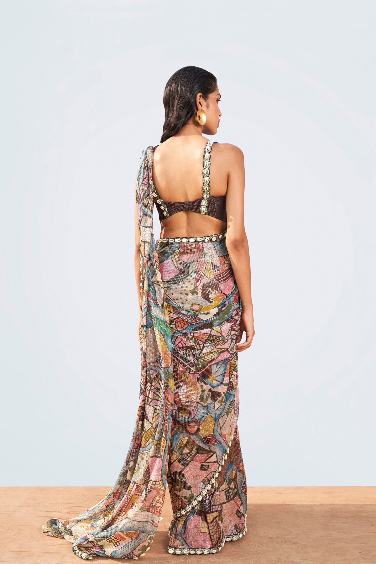 Multi-color Mystic Seascape Saree