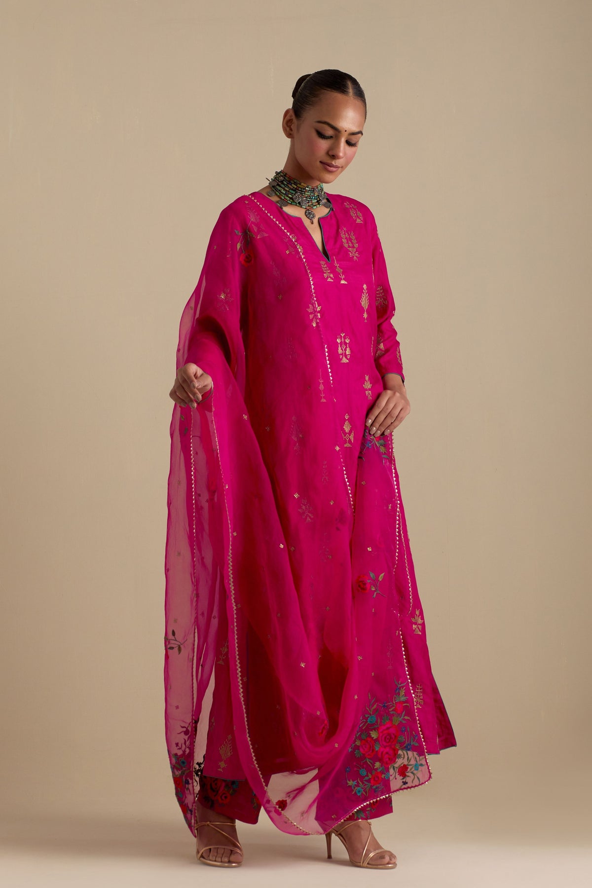 Fuchsia Long Kurta Set