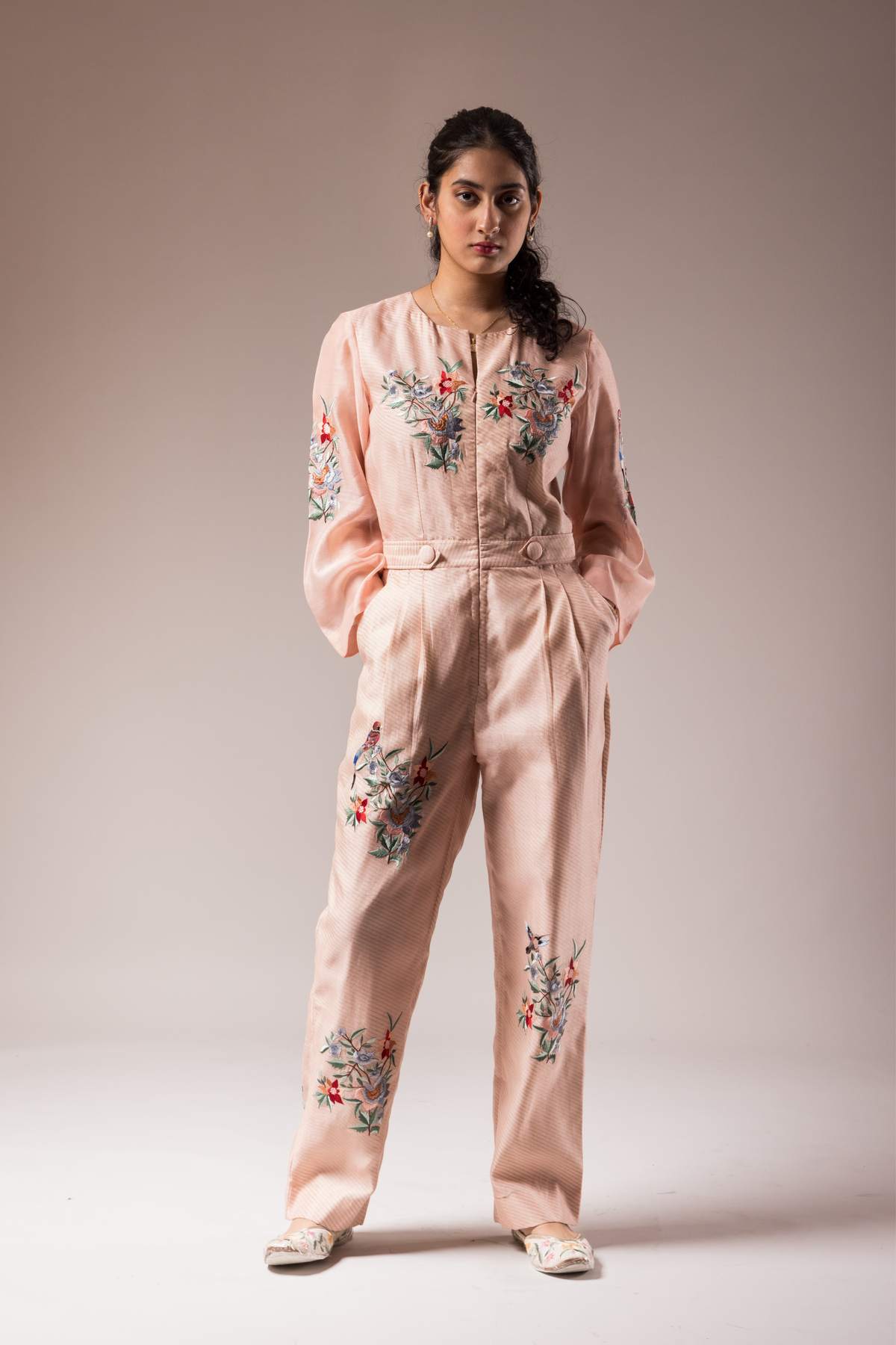 Baby Pink Floral Jumpsuit