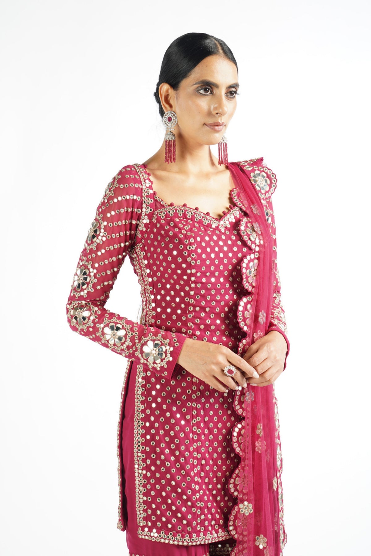 Mellow Wine Sharara Set