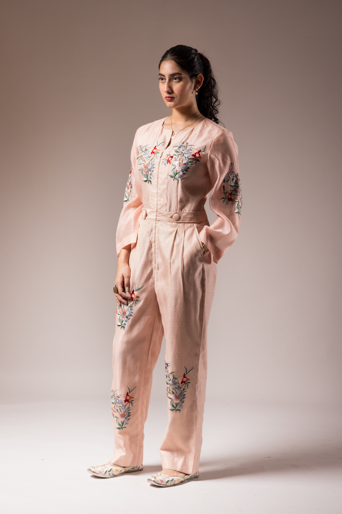 Baby Pink Floral Jumpsuit