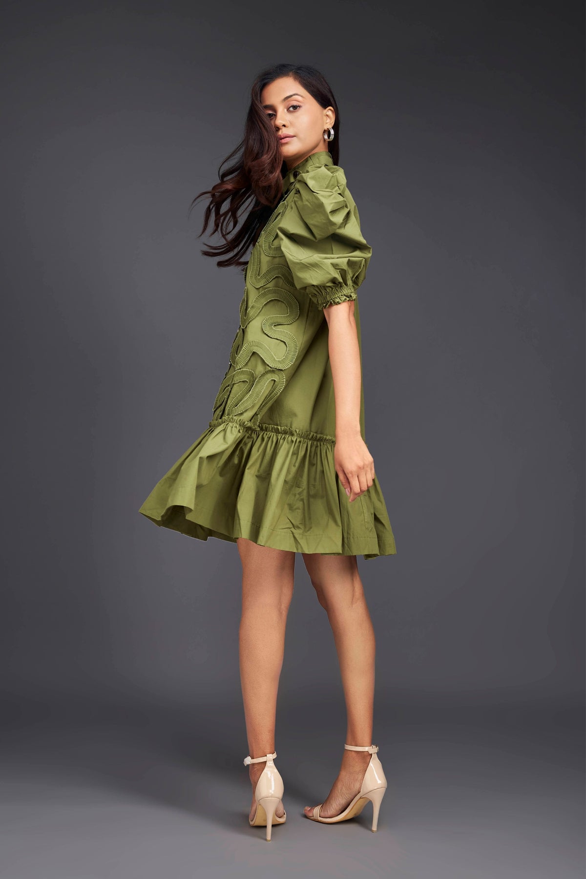 Green Pleated Dress