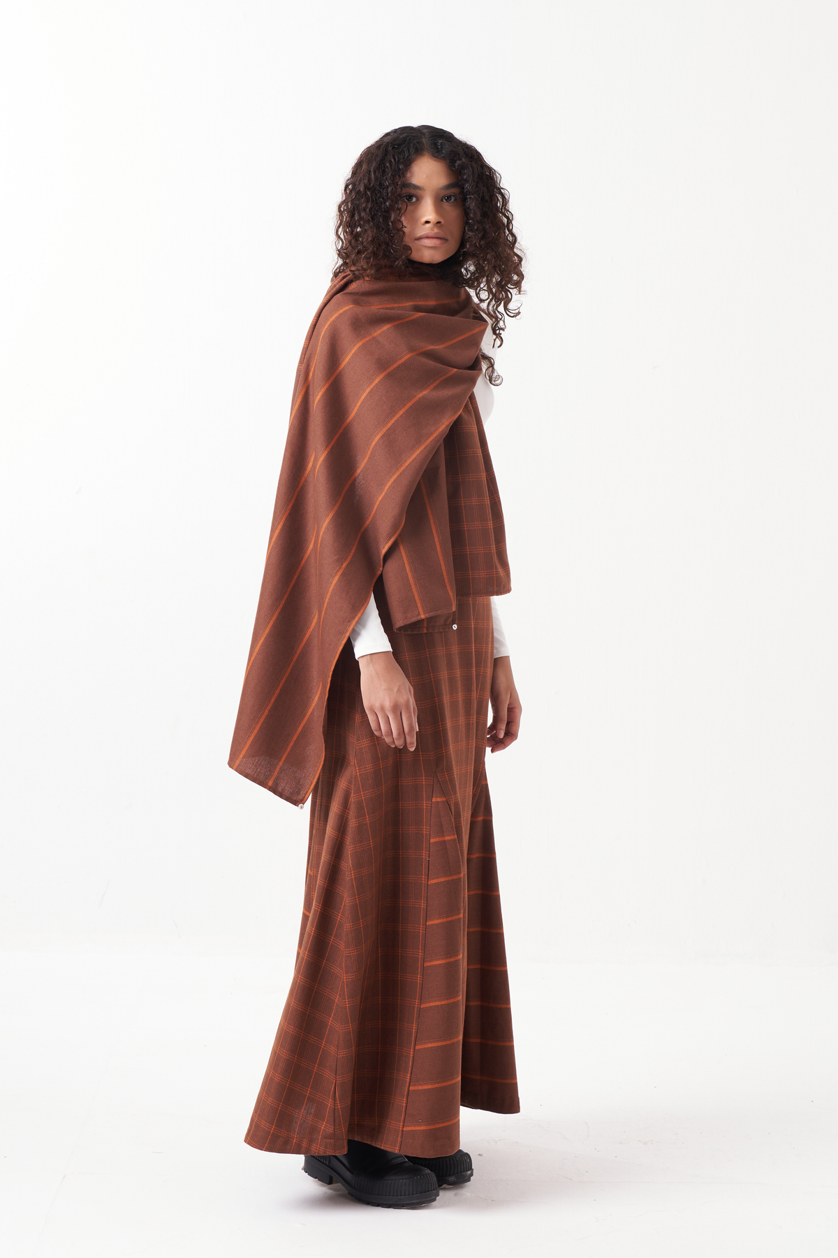 Paneled Brown Scarf