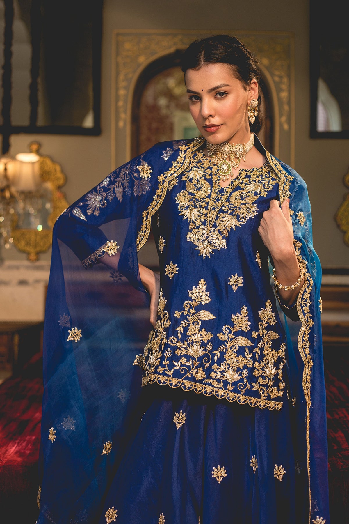 Blue Sharar Set