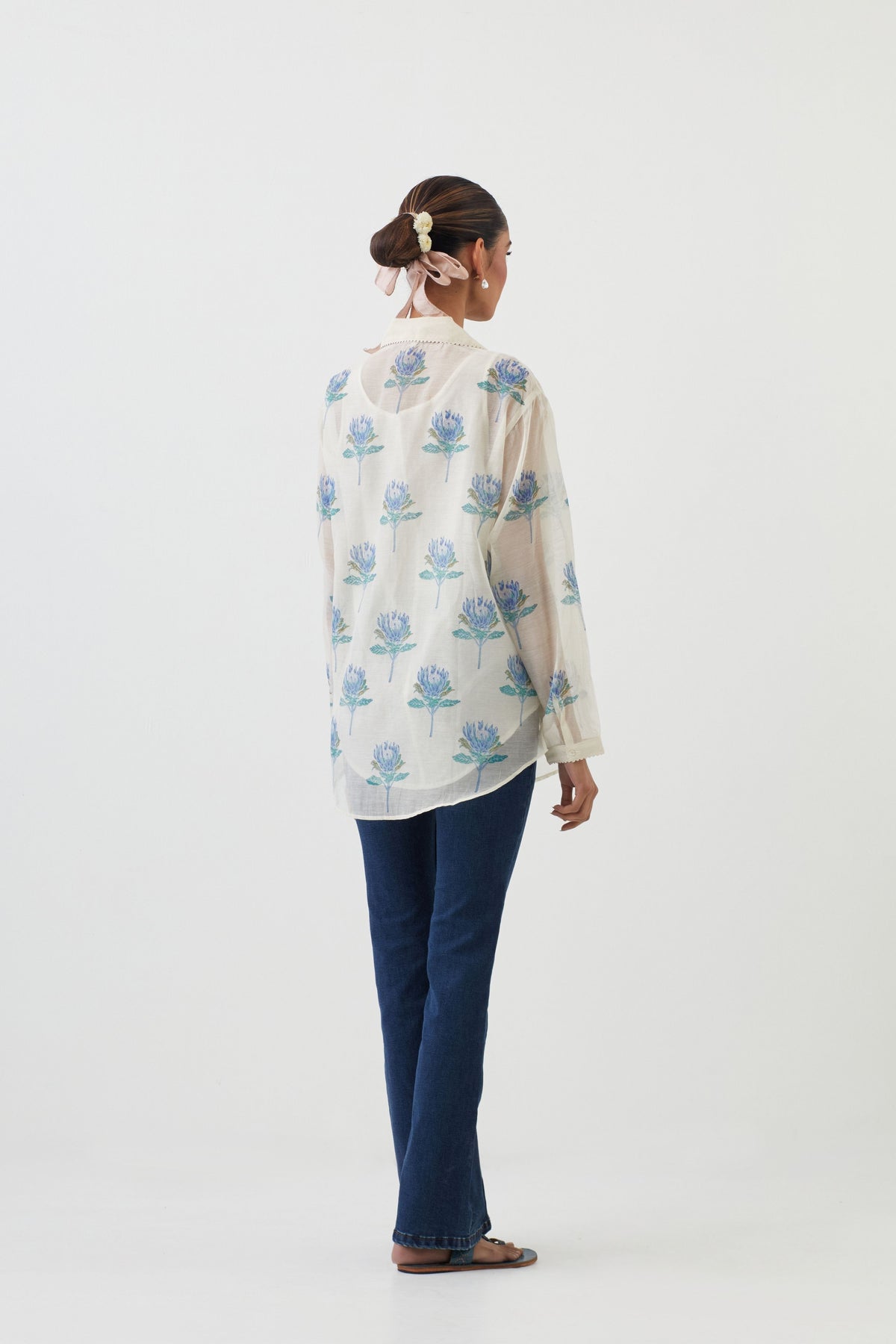 Blue Chanderi Shirt