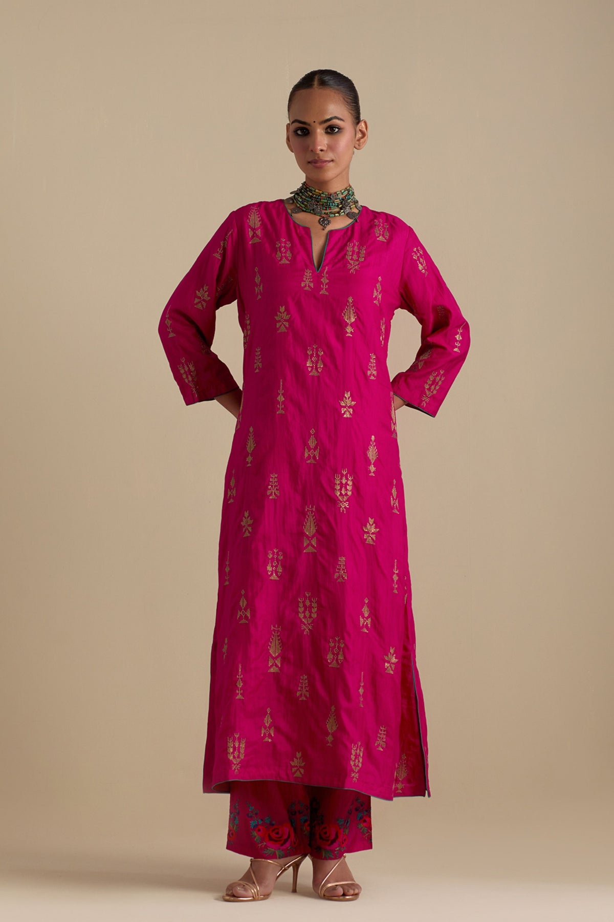 Fuchsia Long Kurta Set