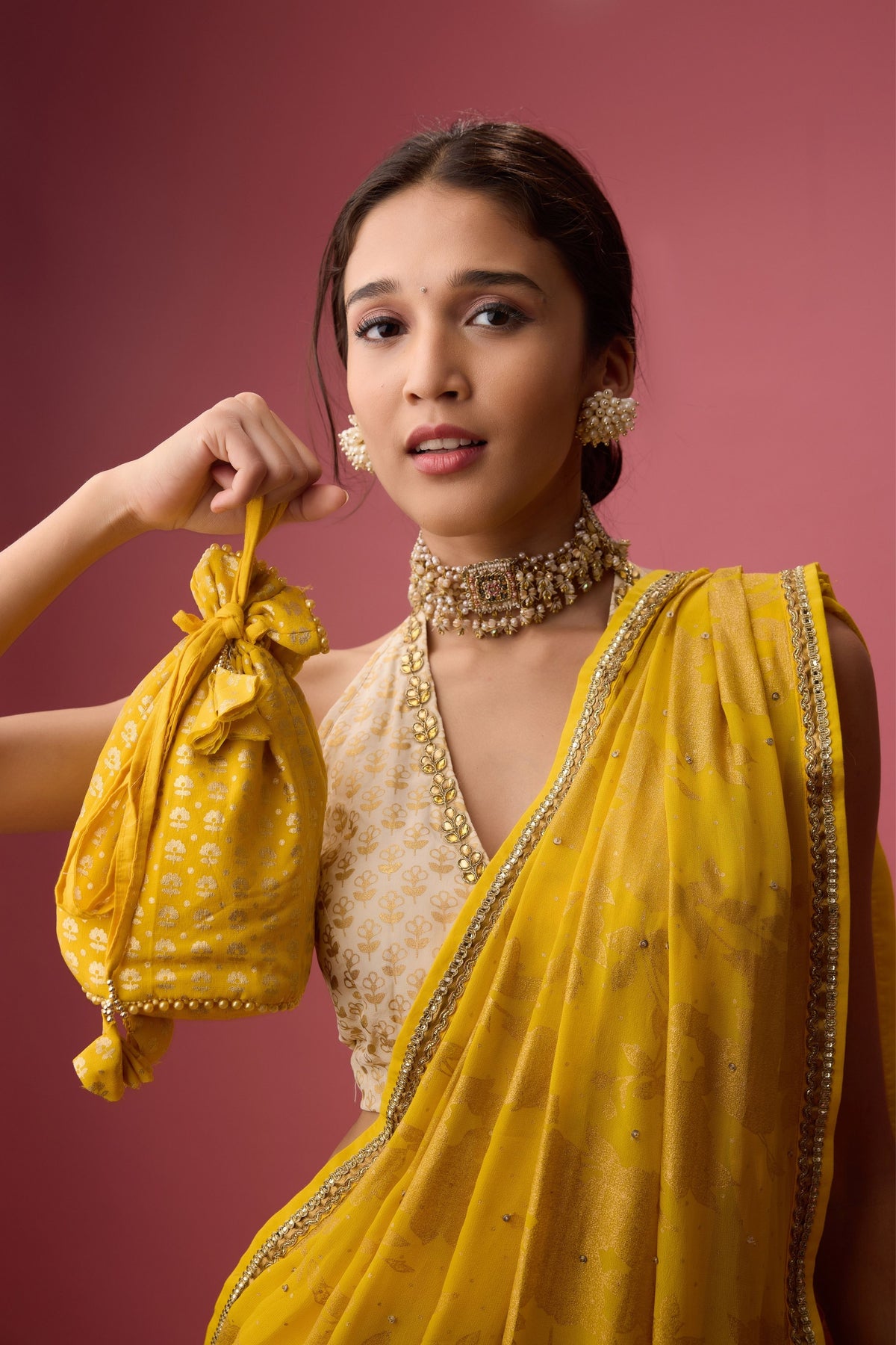 Yellow Dhoti Saree