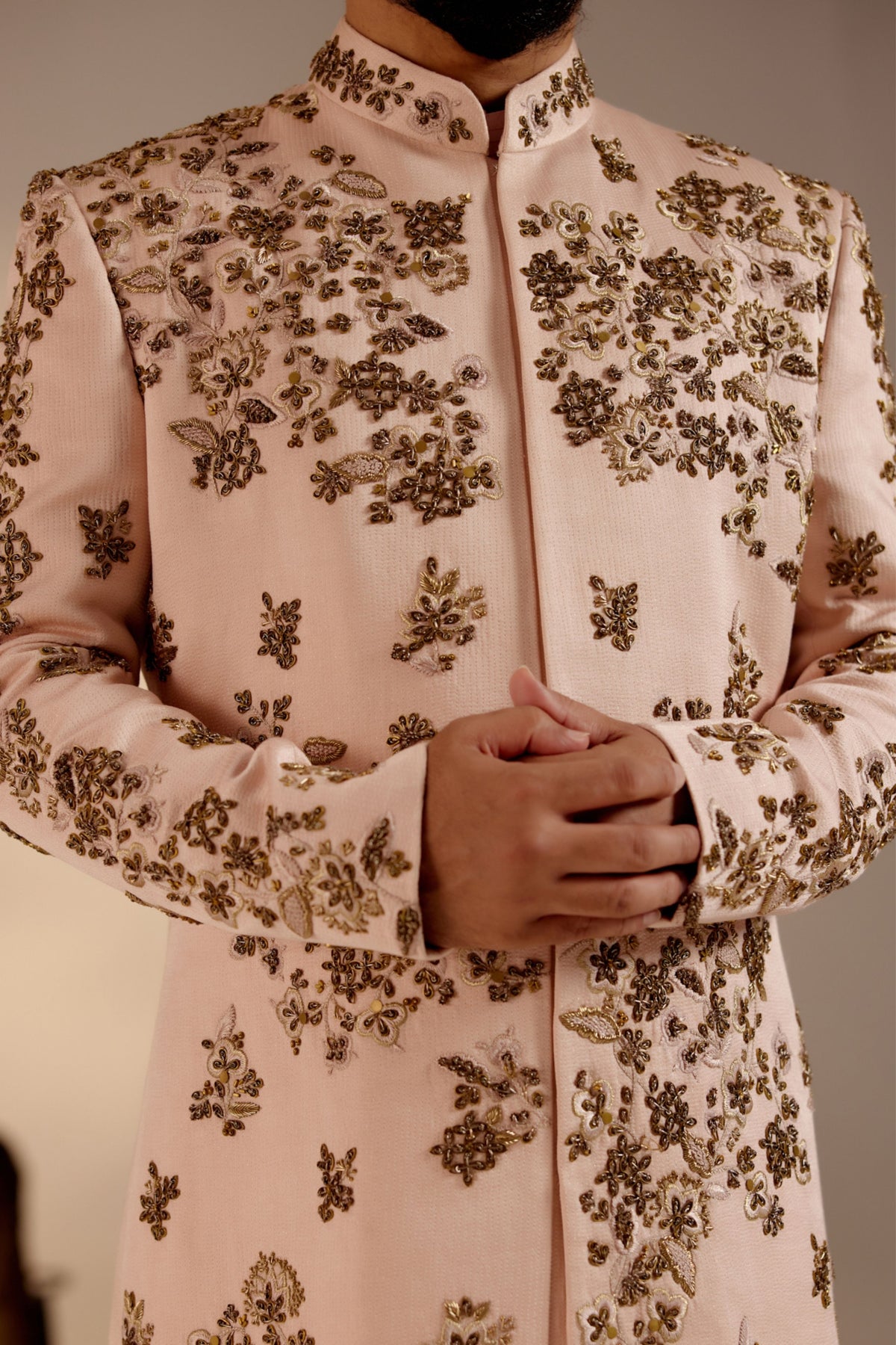 Shell-pink Sherwani