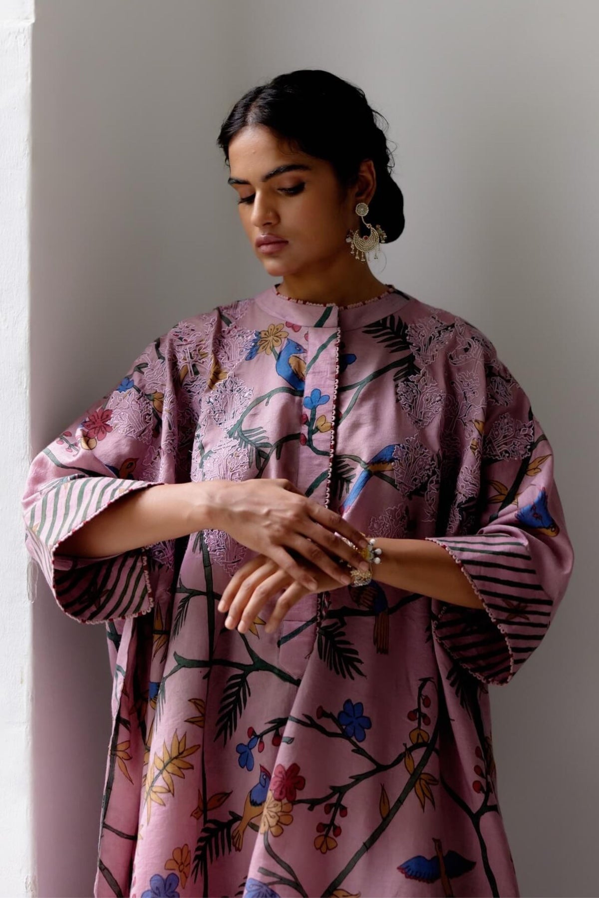 Rose Kaftan Kalamkari Set