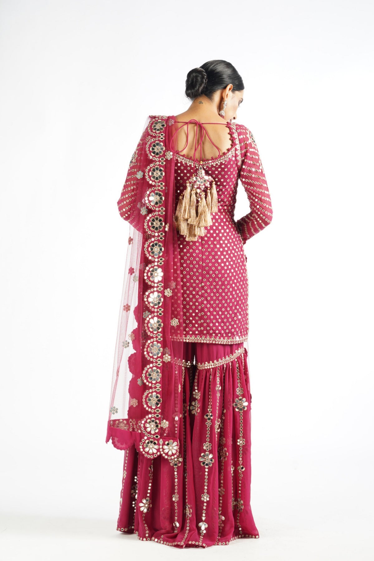 Mellow Wine Sharara Set