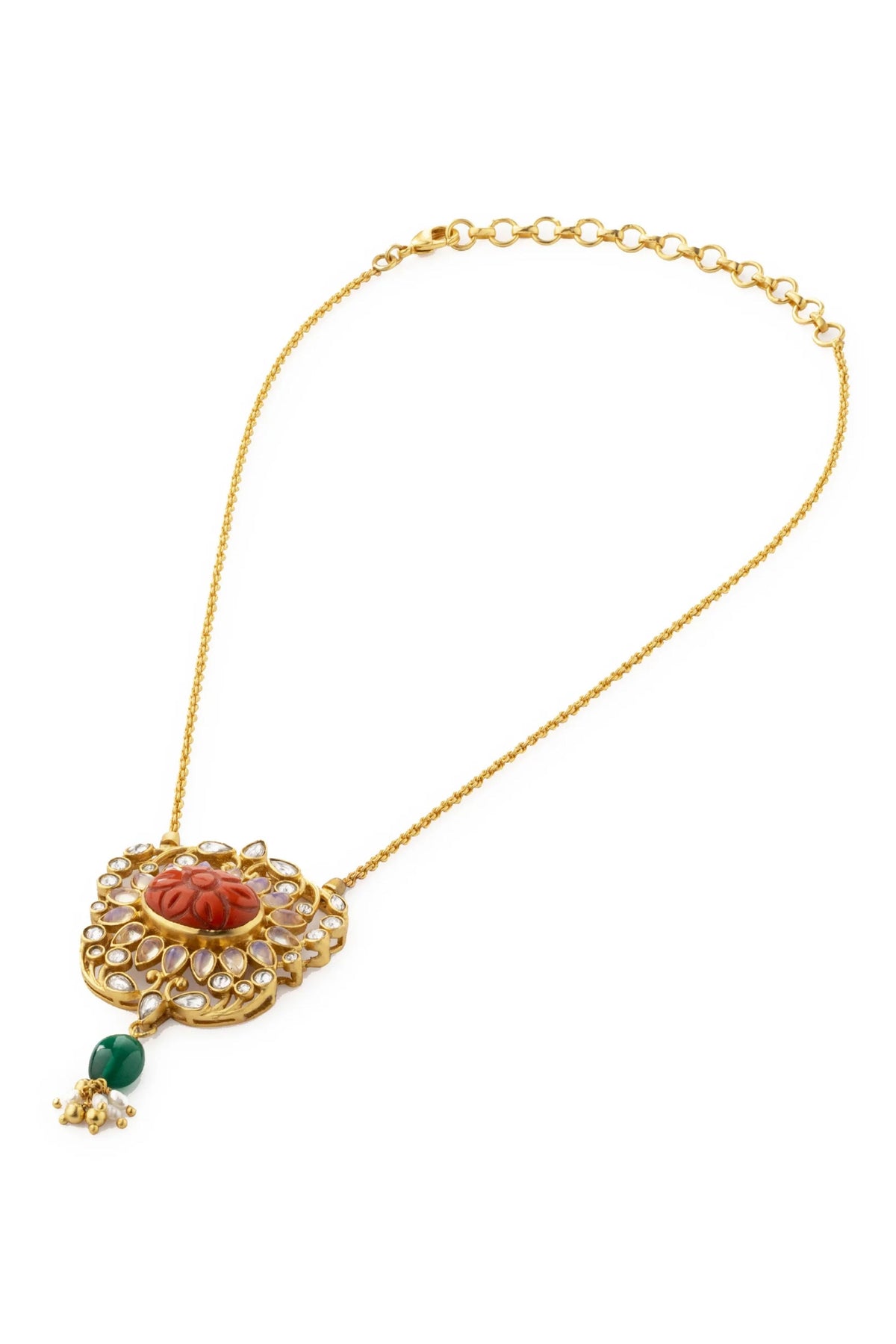 Gulmohar Mini Floralia Necklace Brown