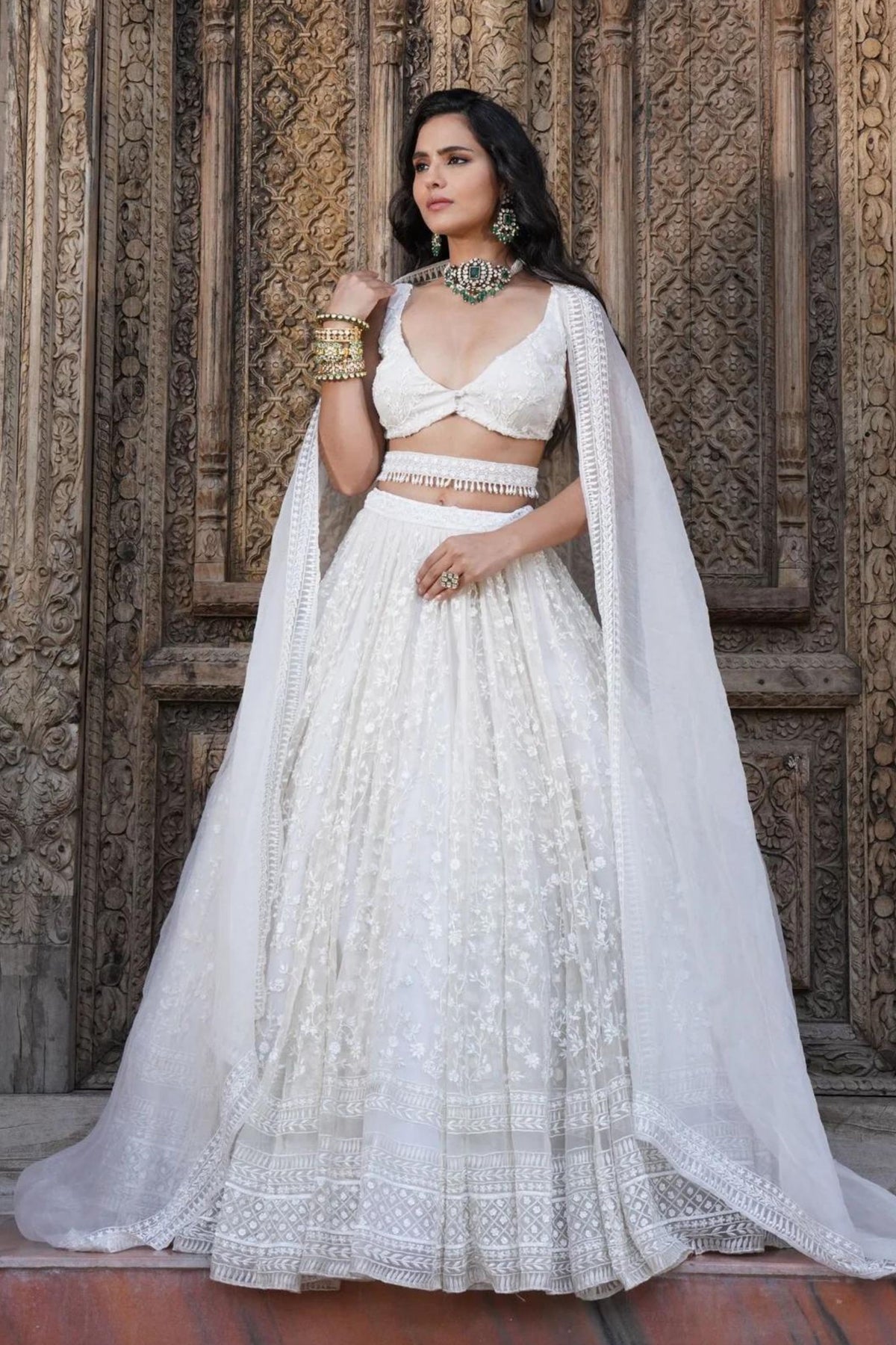 White Lehenga Set