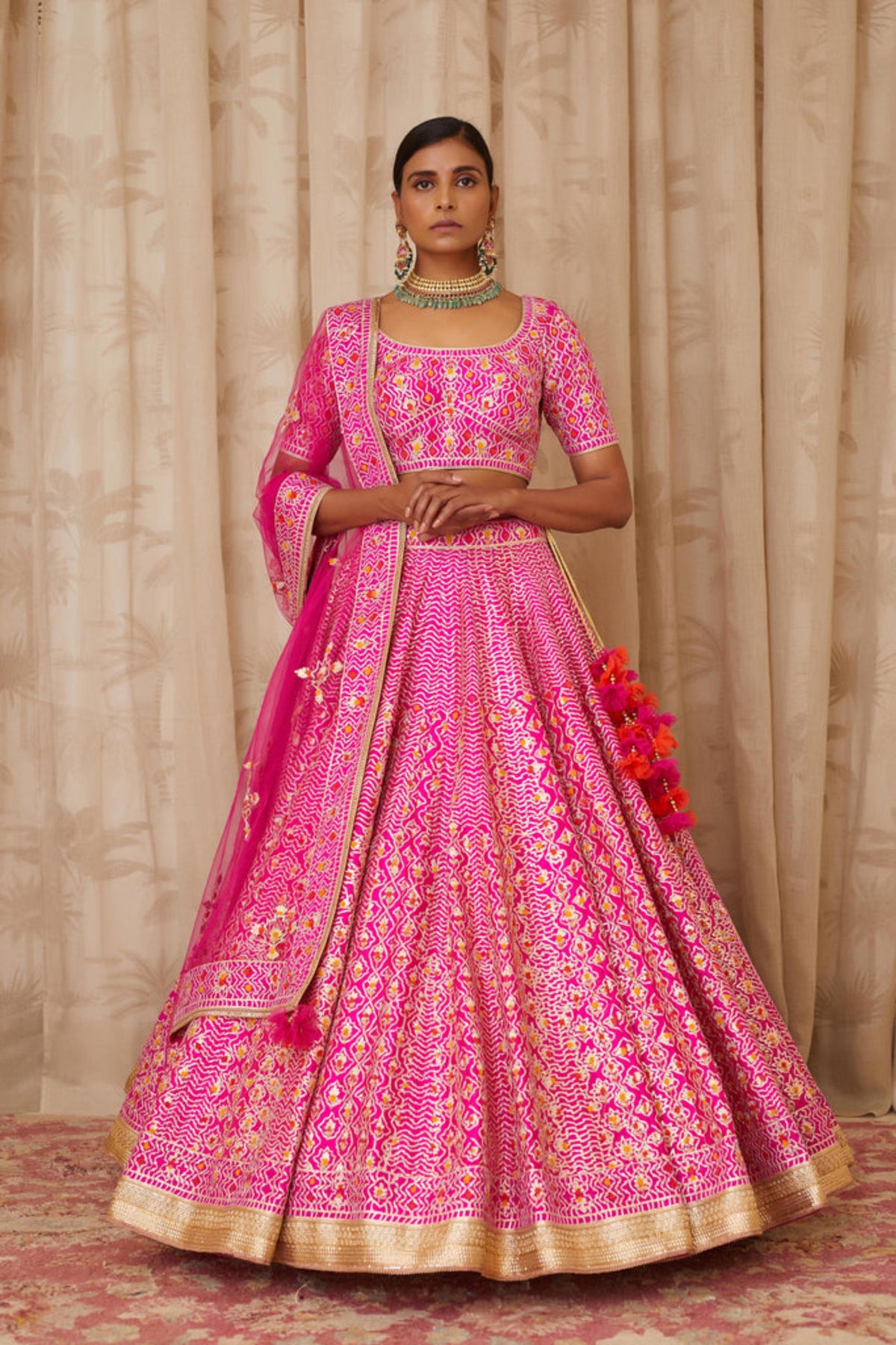 Magenta pink lehenga set