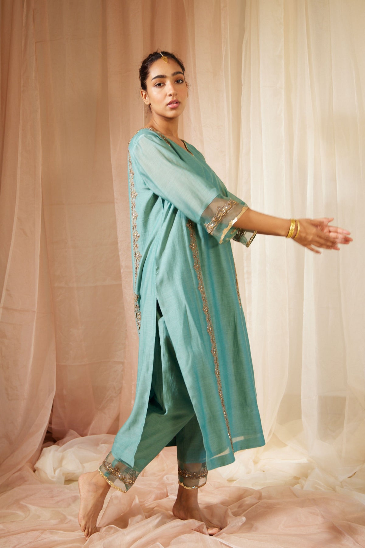 Blue Abir Kurta Set