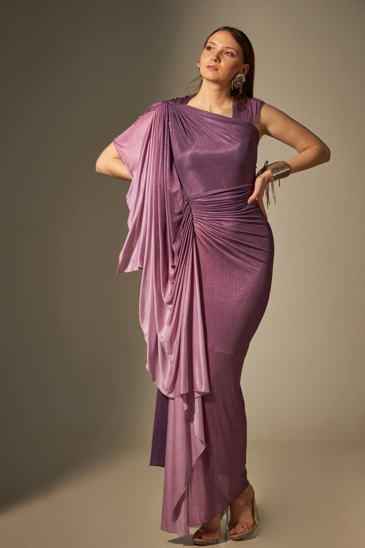 Purple Draped Gown