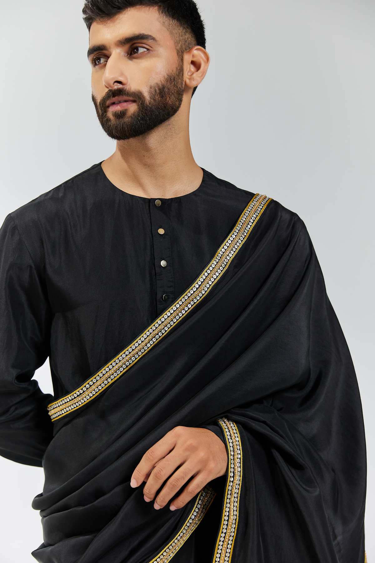 Black Embroidered Kurta Sets