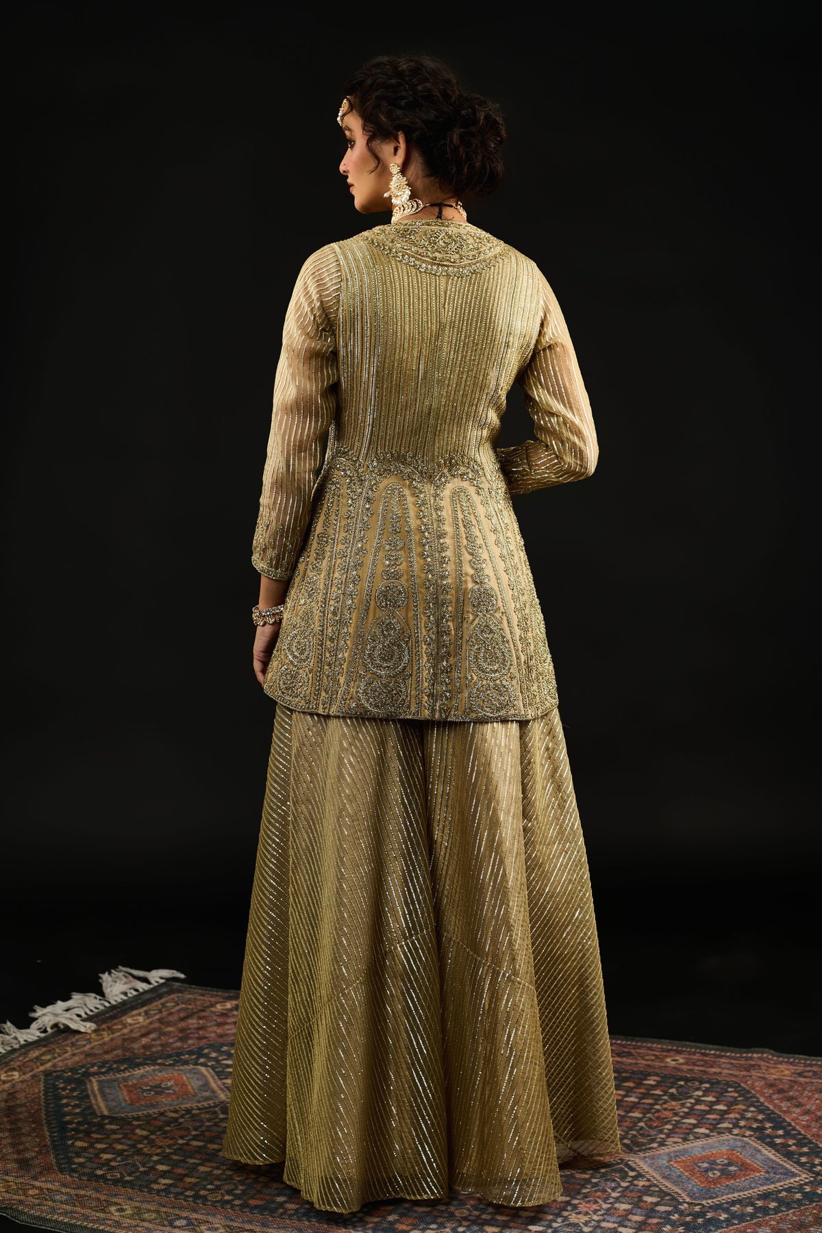 Zahra Golden Sharara Set