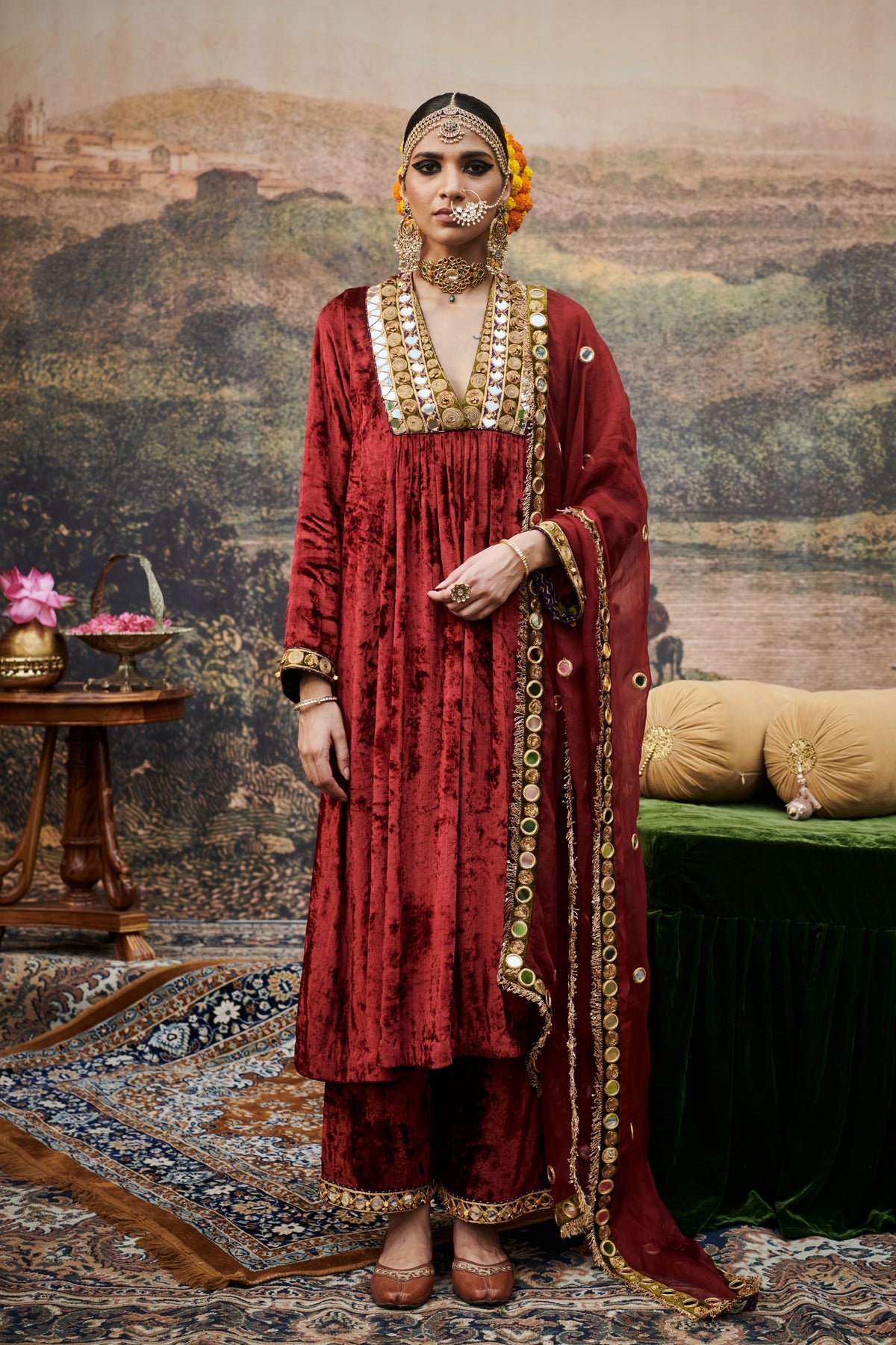 Surkh Shaahi Kurta Set