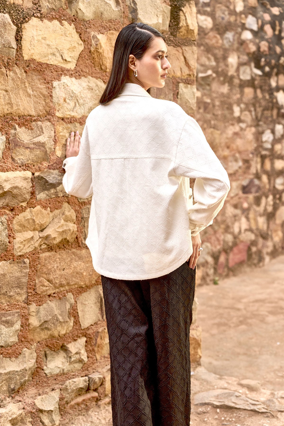 White Jacket and Black Pant