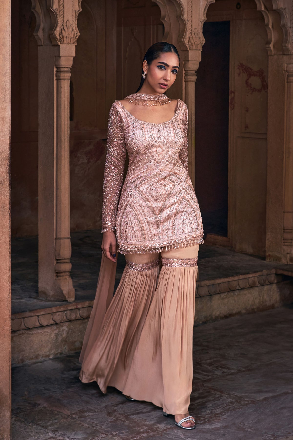 Champagne Gold Gharara Set