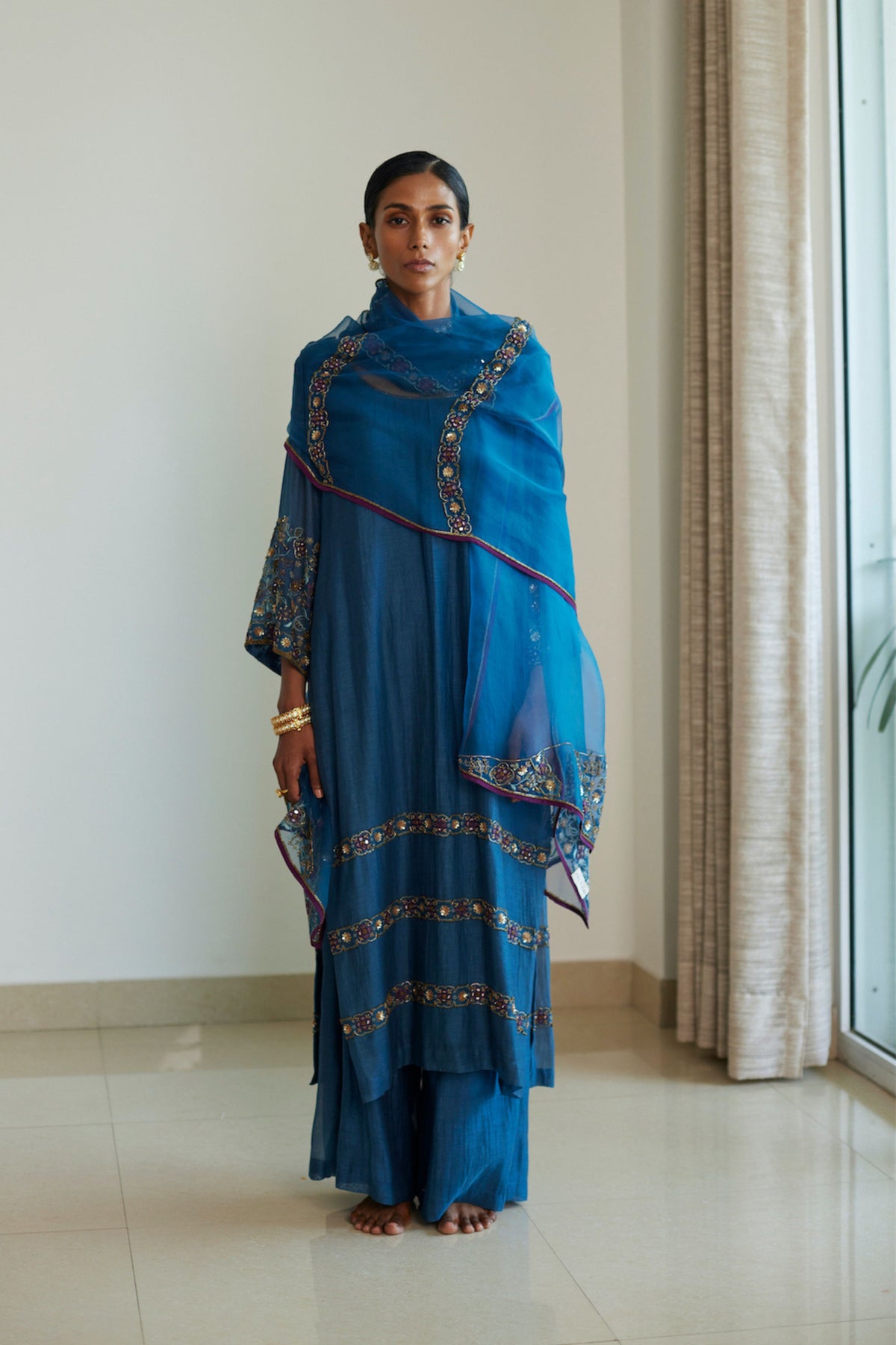 Blue Adree Dupatta