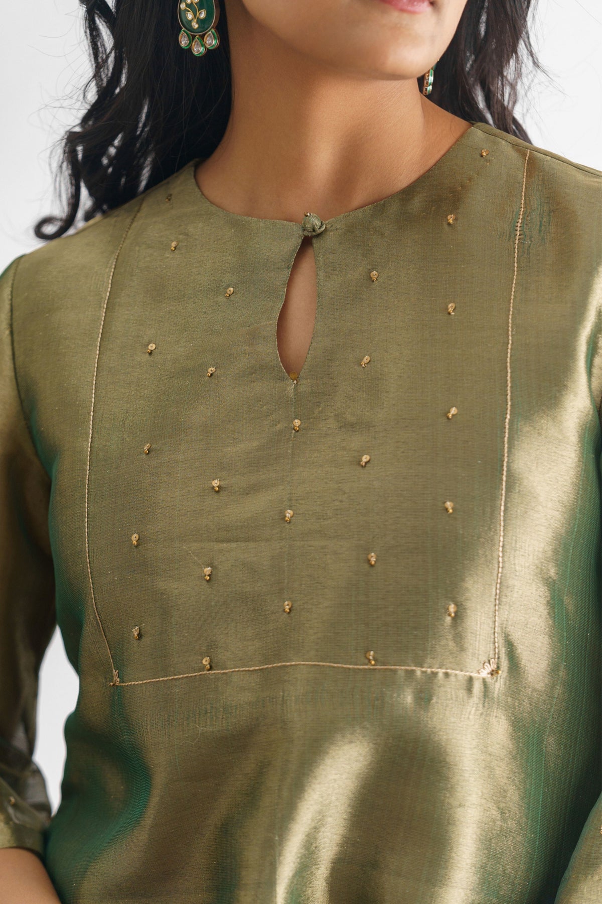 Green Tissue Tunic Set