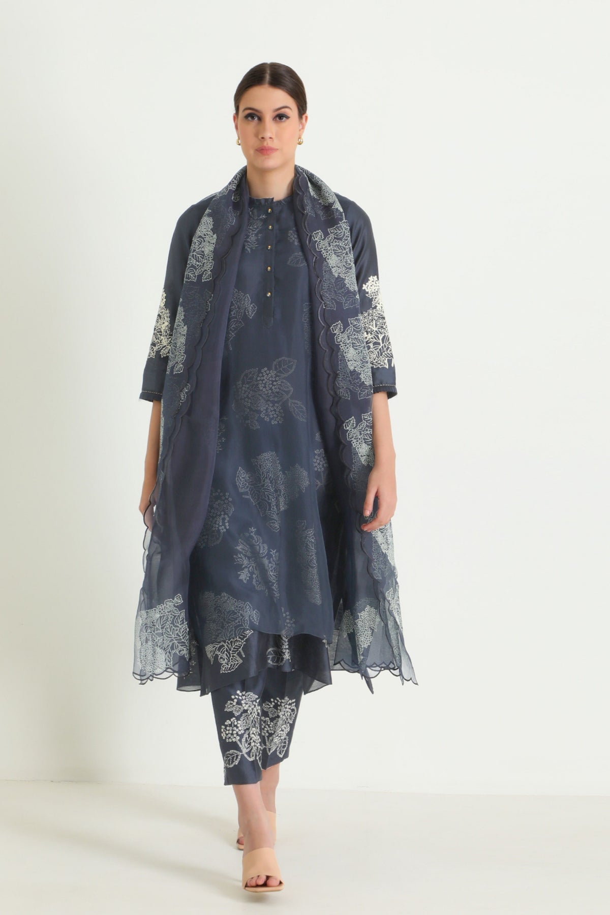 Indigo Double Layer Kurta Set