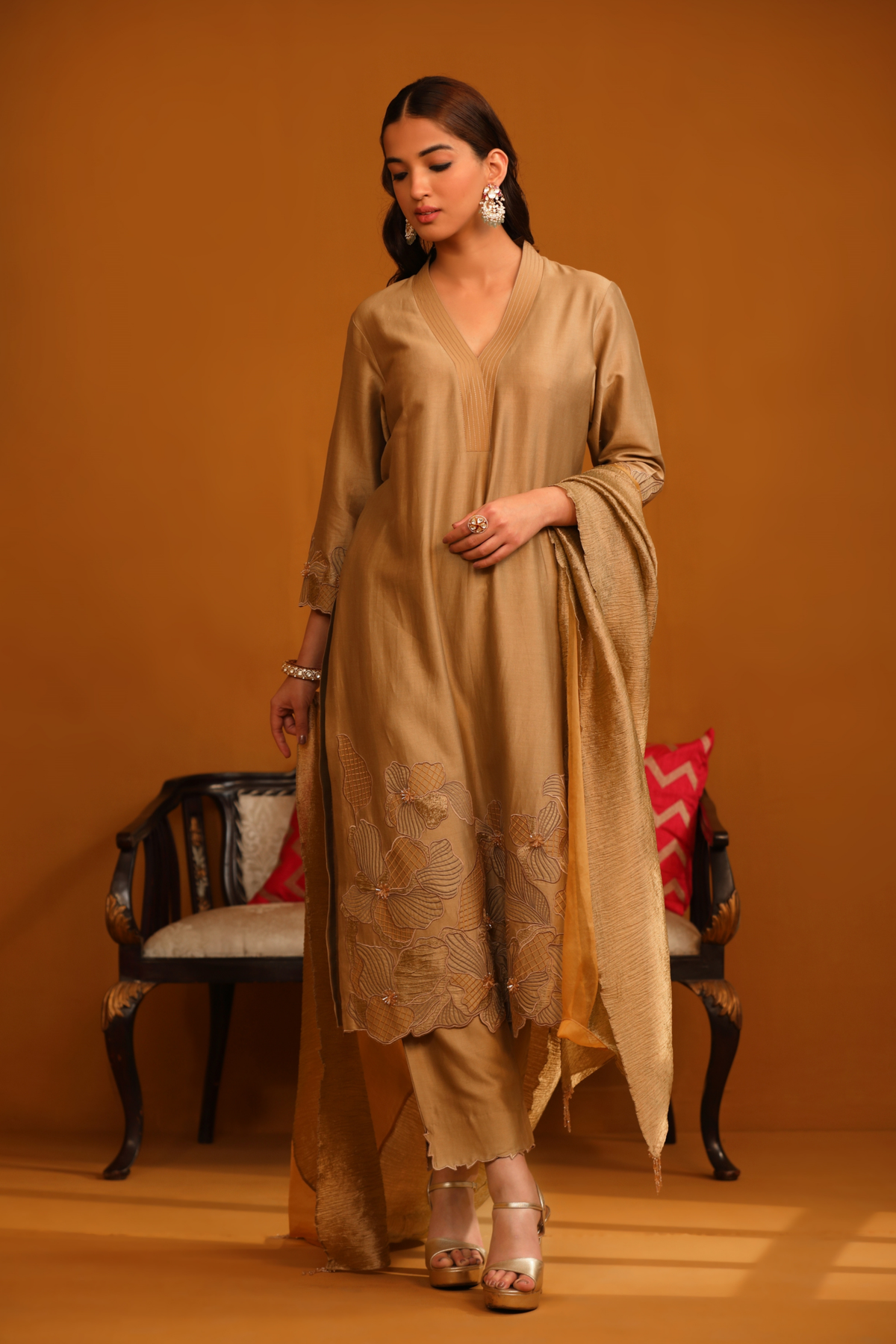 Pakeeza Applique Camel Suit Set