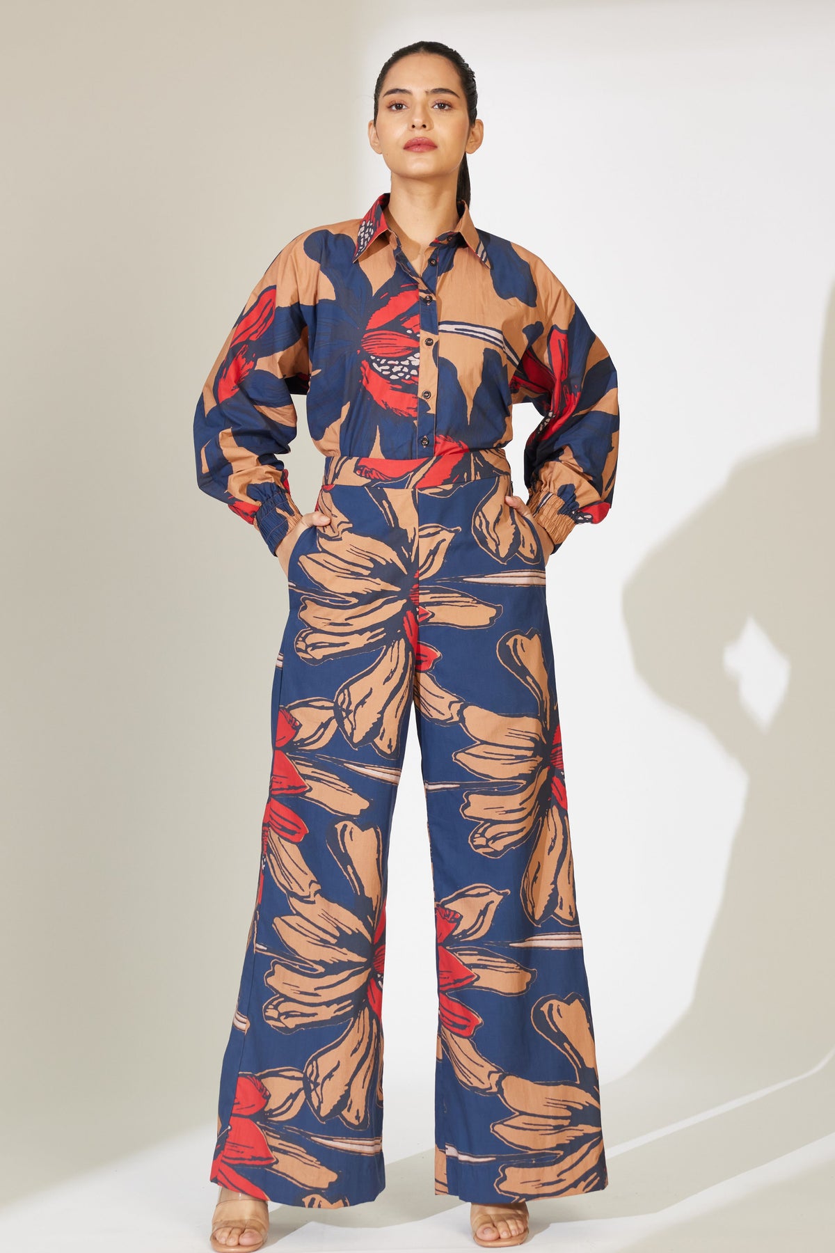 Blue and Orange Floral Pants