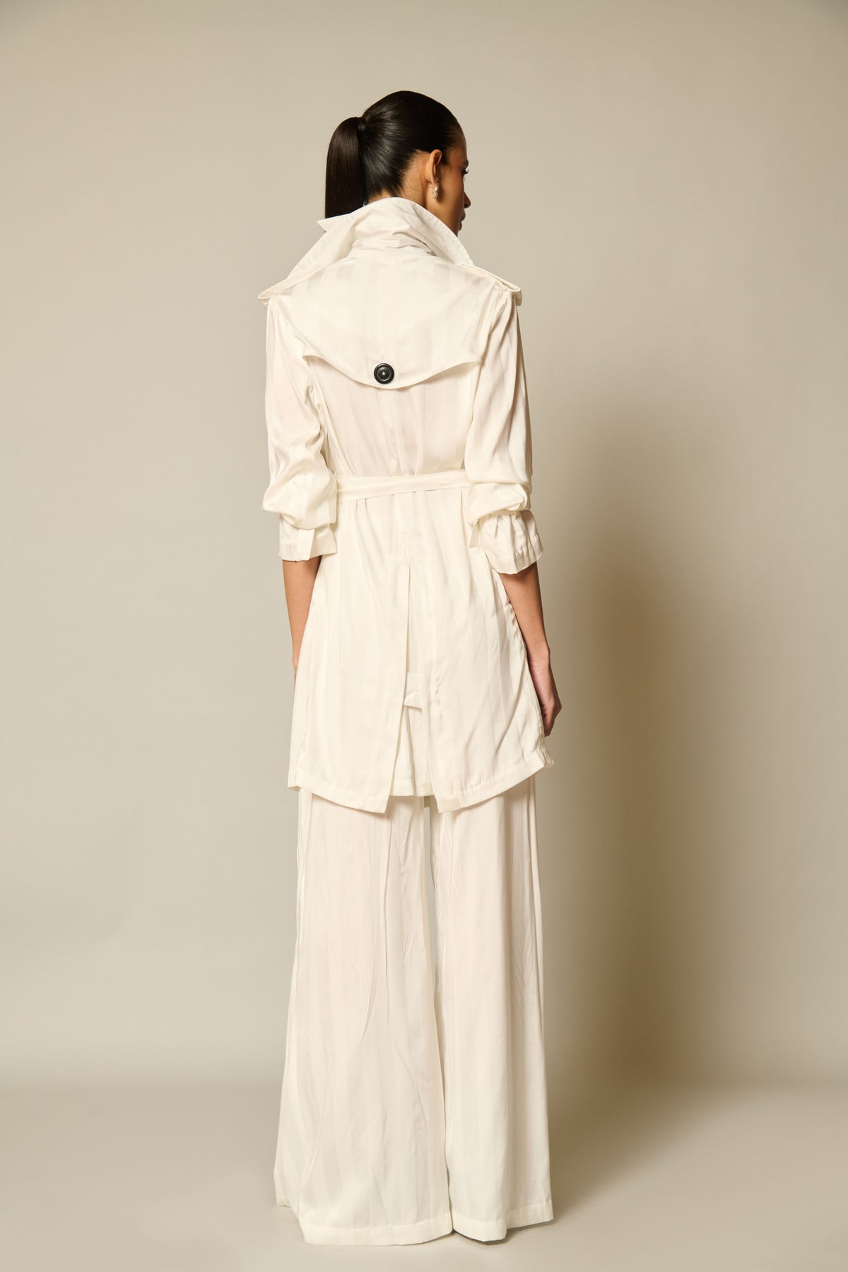 Checkmate Ivory Satin Striped Hakama