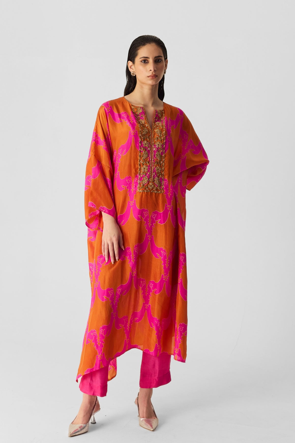 Zuzi Orange Kaftan Set