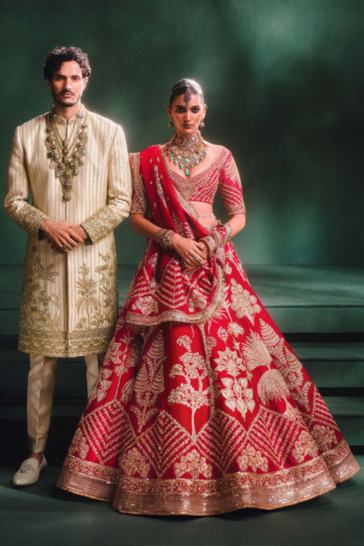 Aalu Bukhara Rashberry Lehenga With Veil