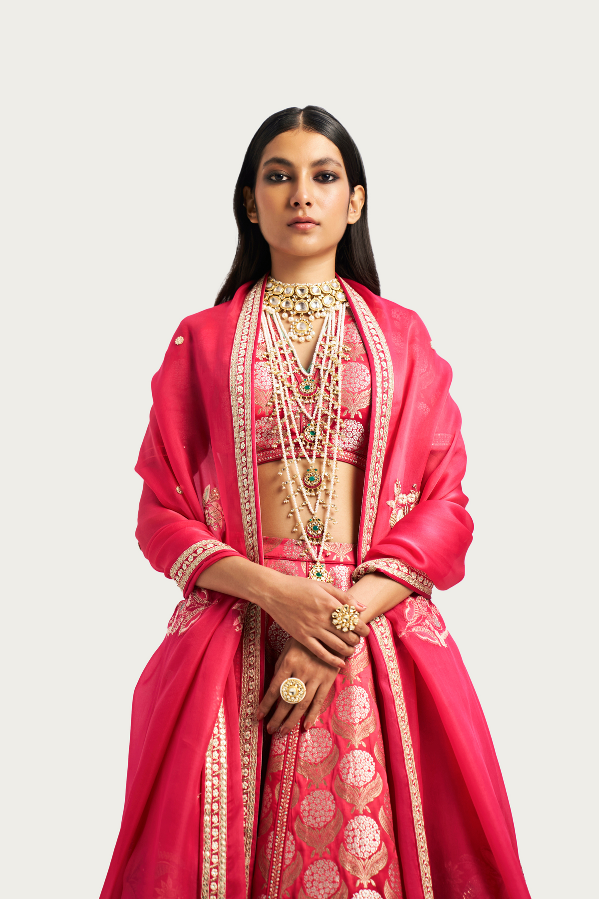 Mille fleur ruby lehenga set