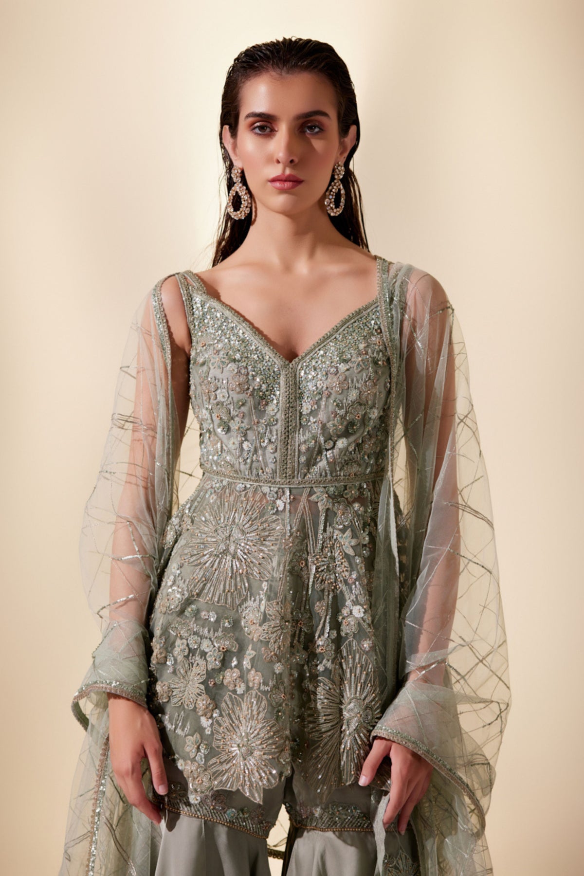 Enchanted Mint Sharara Set