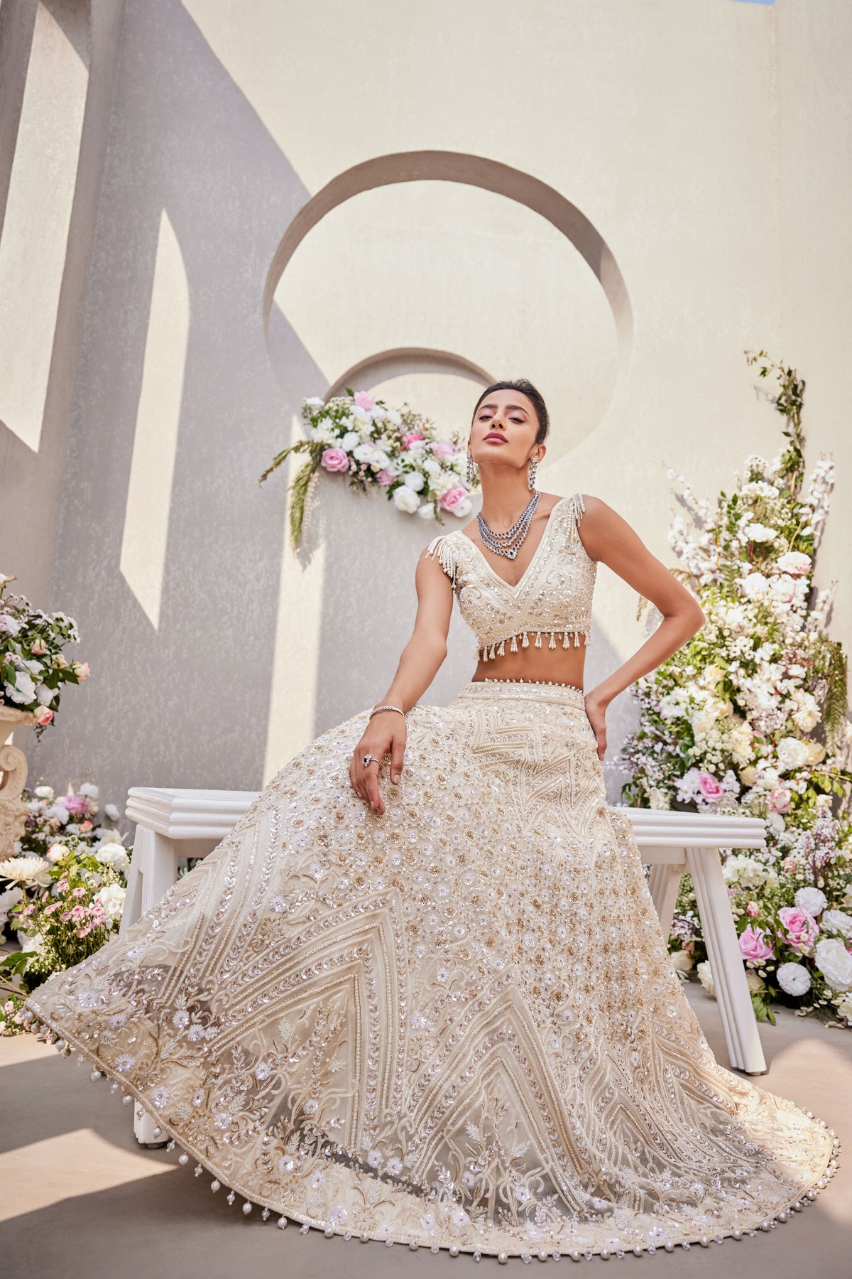 Ivory Pearl Lehenga Set