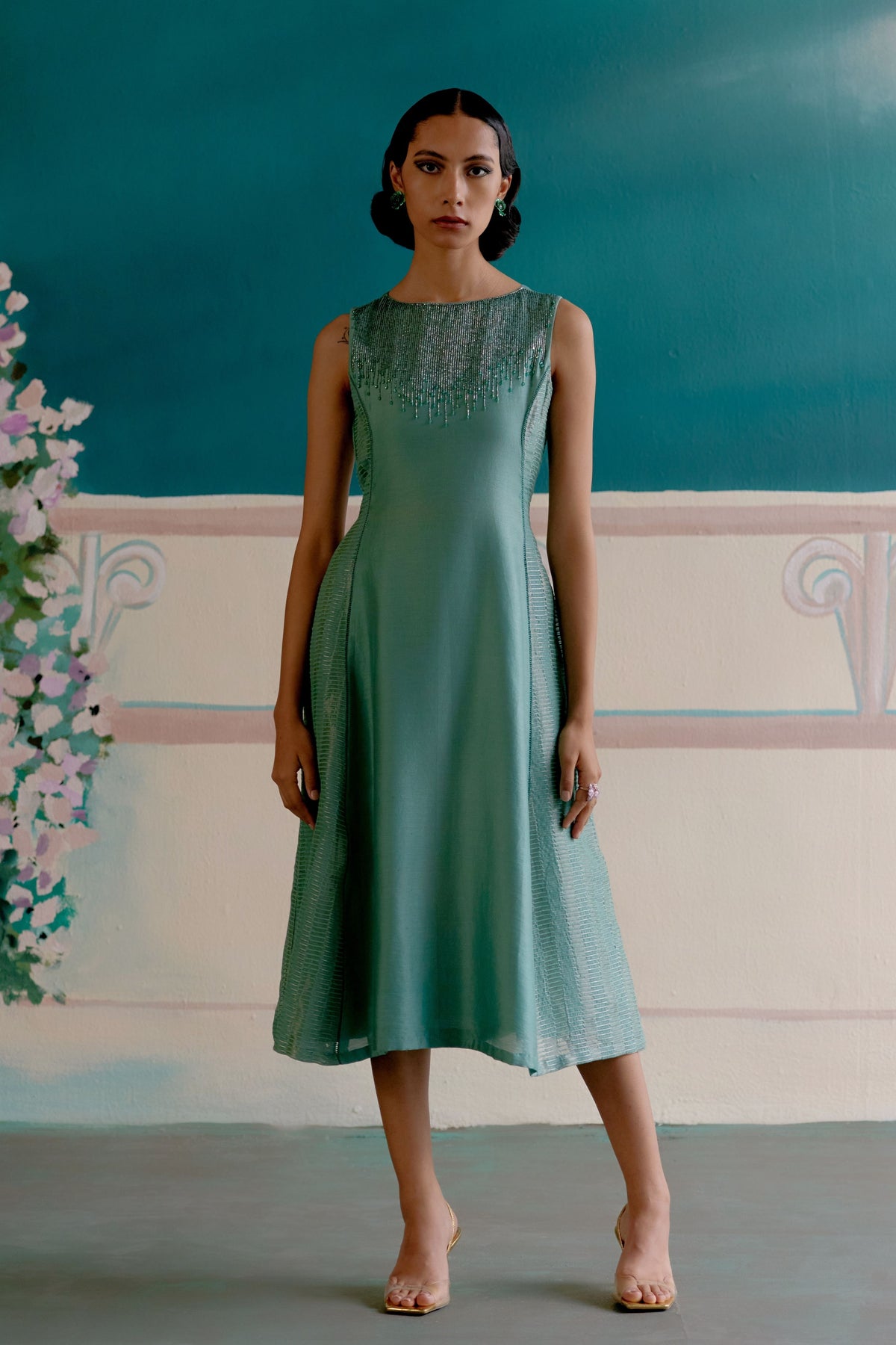 Aqua Green Midi Dress