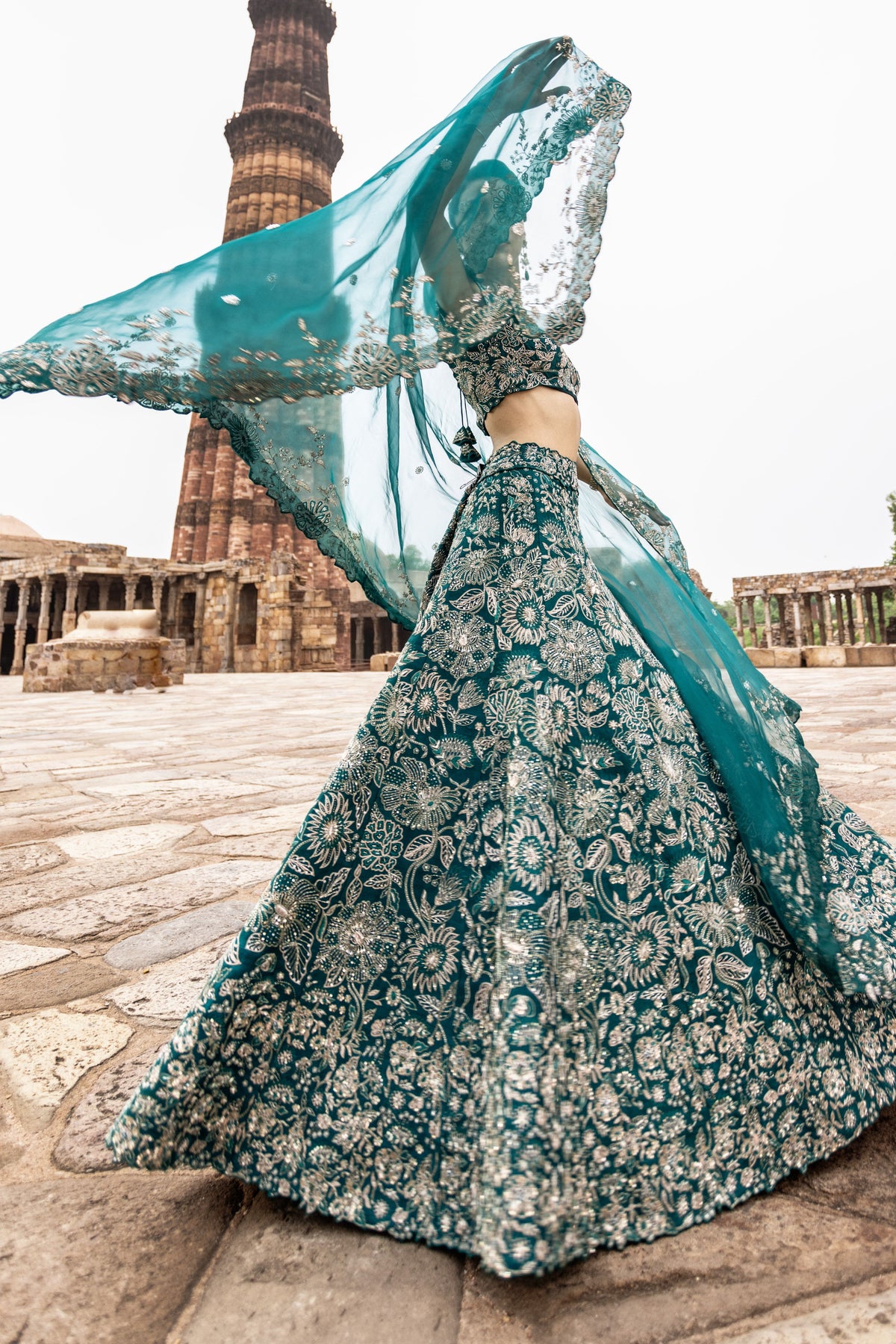 Turquoise Bridal Lehenga Set