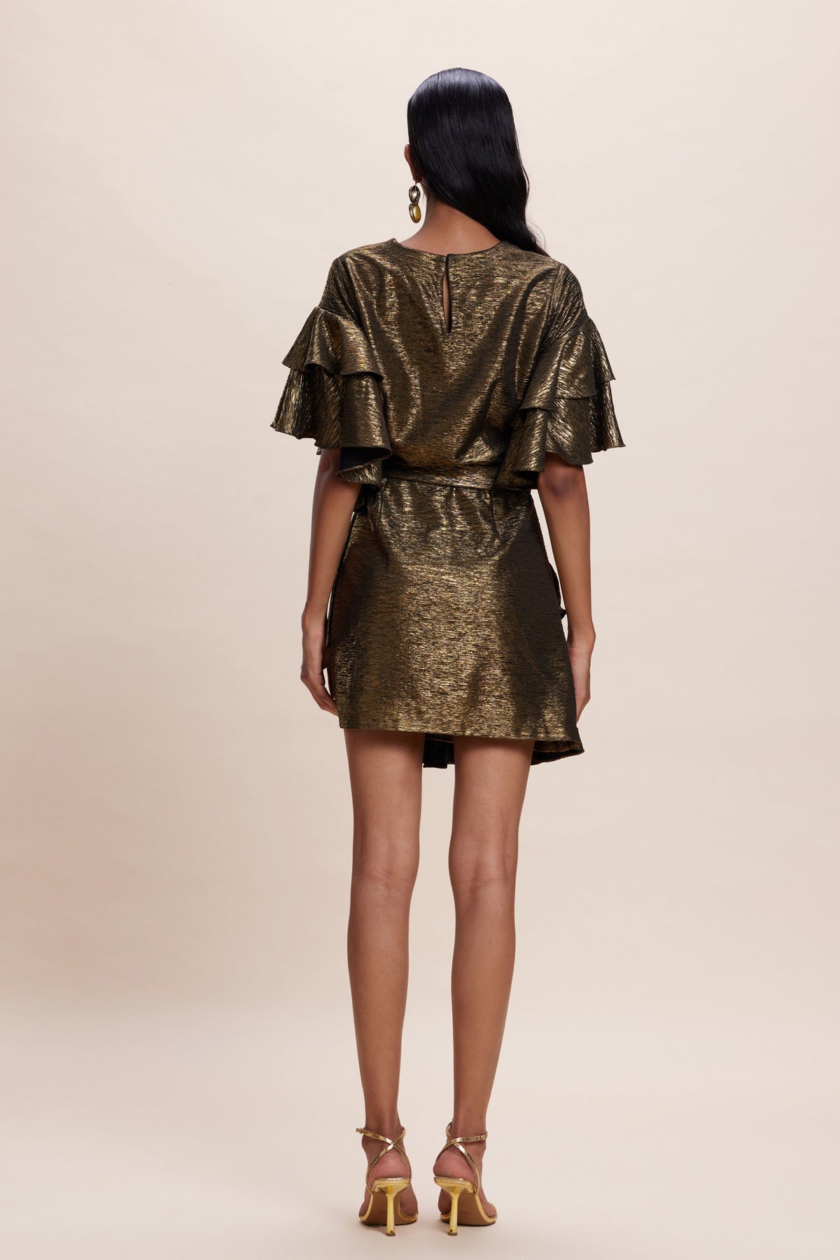 Golden Ruffle Dress