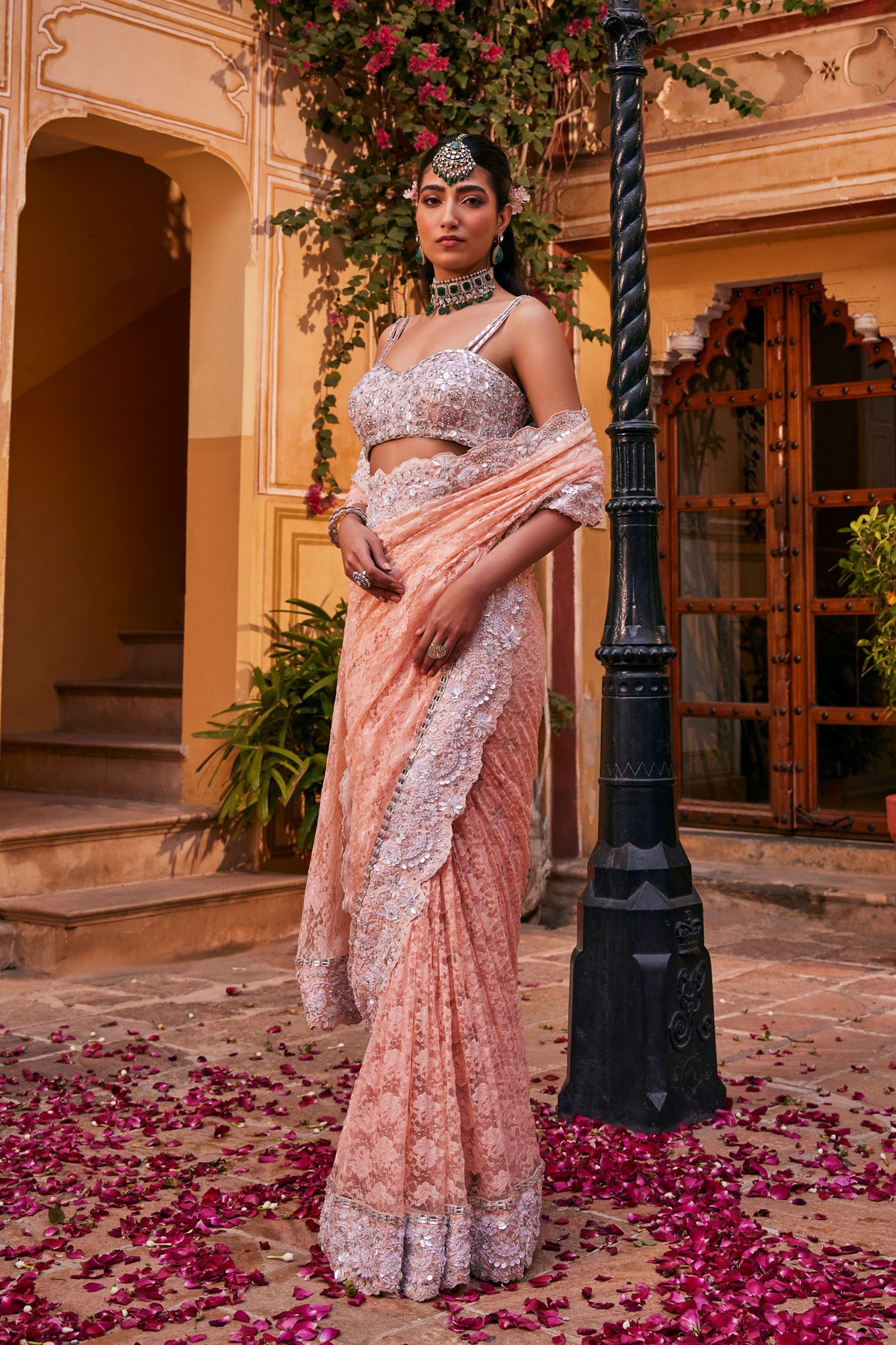 Peach Zirisa Saree Set