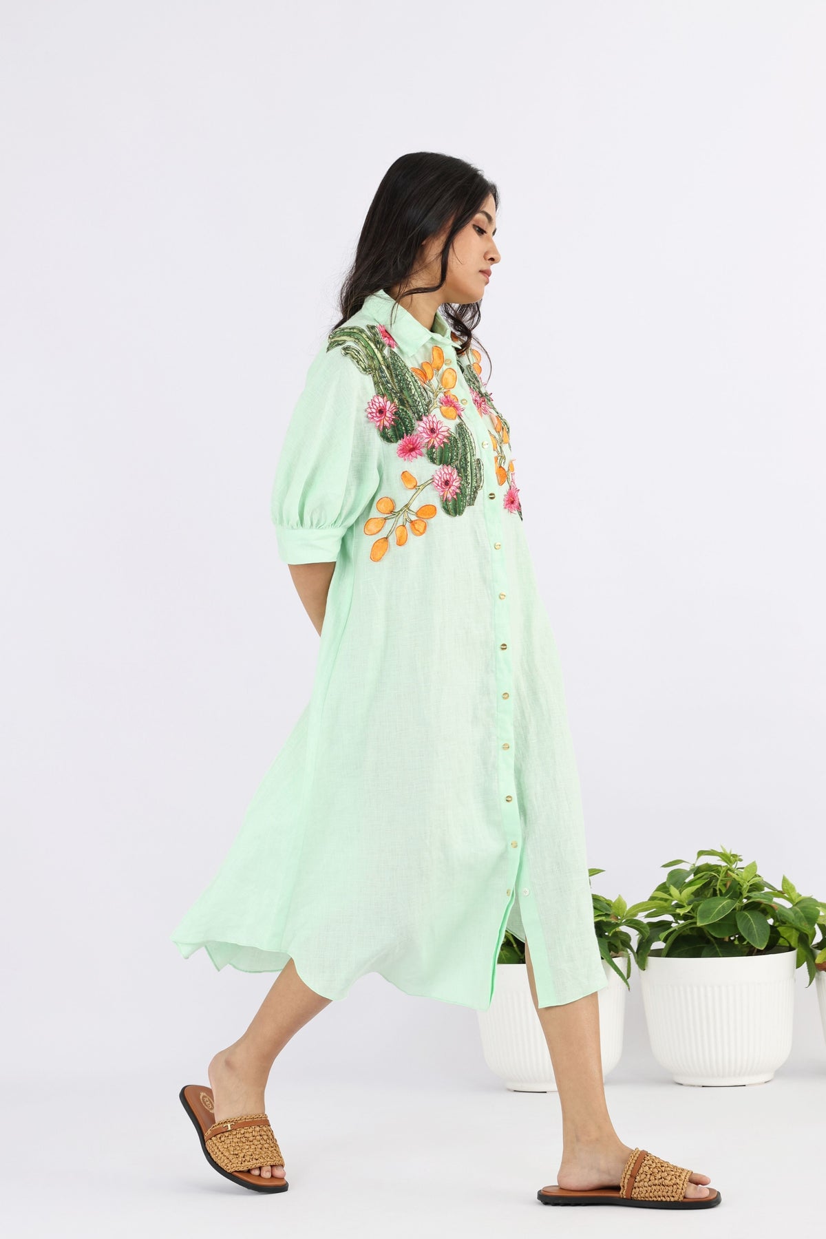 Pale Green Moonglow Long Dress