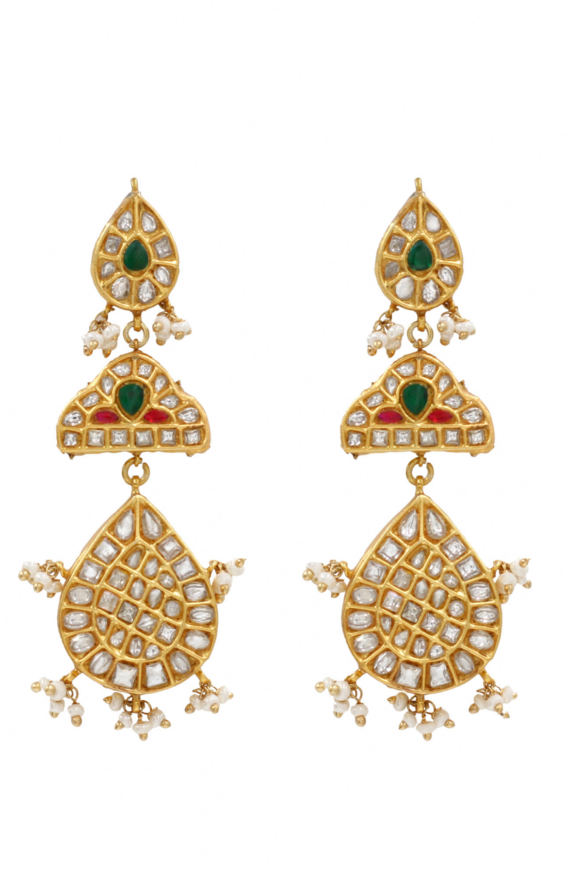 Golden Radiance Kundan Studded Earrings.