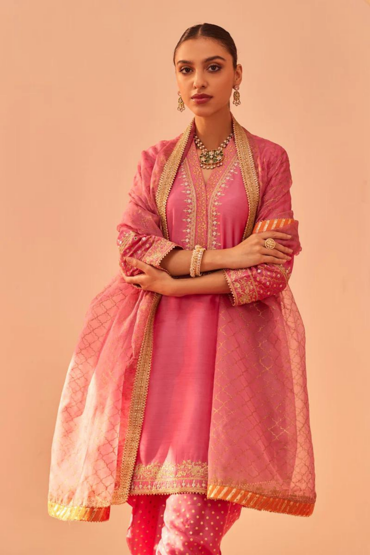 Faheeda Pink Kurta Set