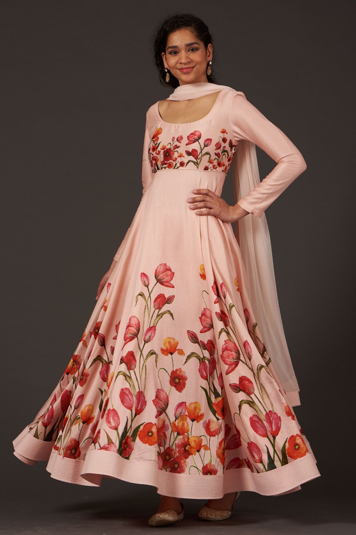 Rose Pink Anarkali Set