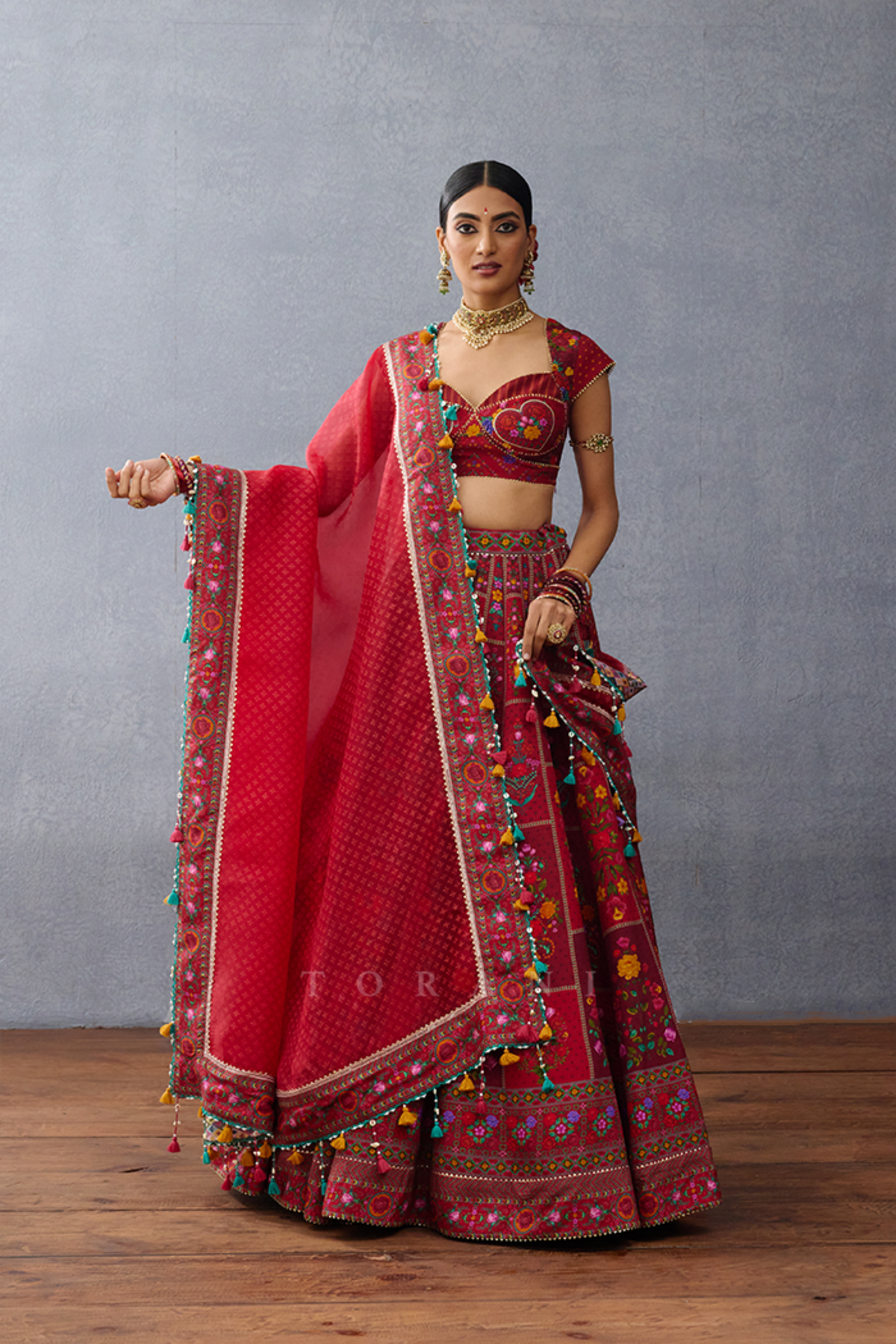 Dil Surkh Farida Lehenga Set