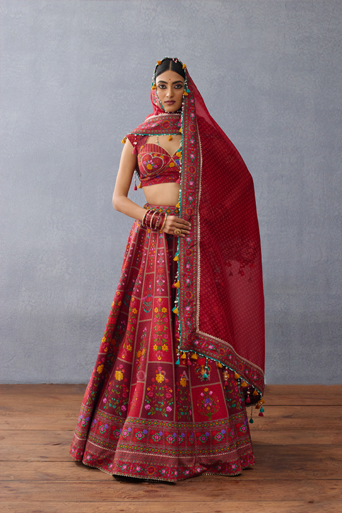 Dil Surkh Farida Lehenga Set