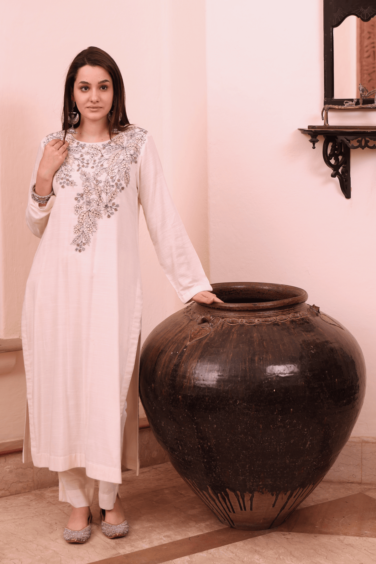 Ivory Cotton Kurta And Pant