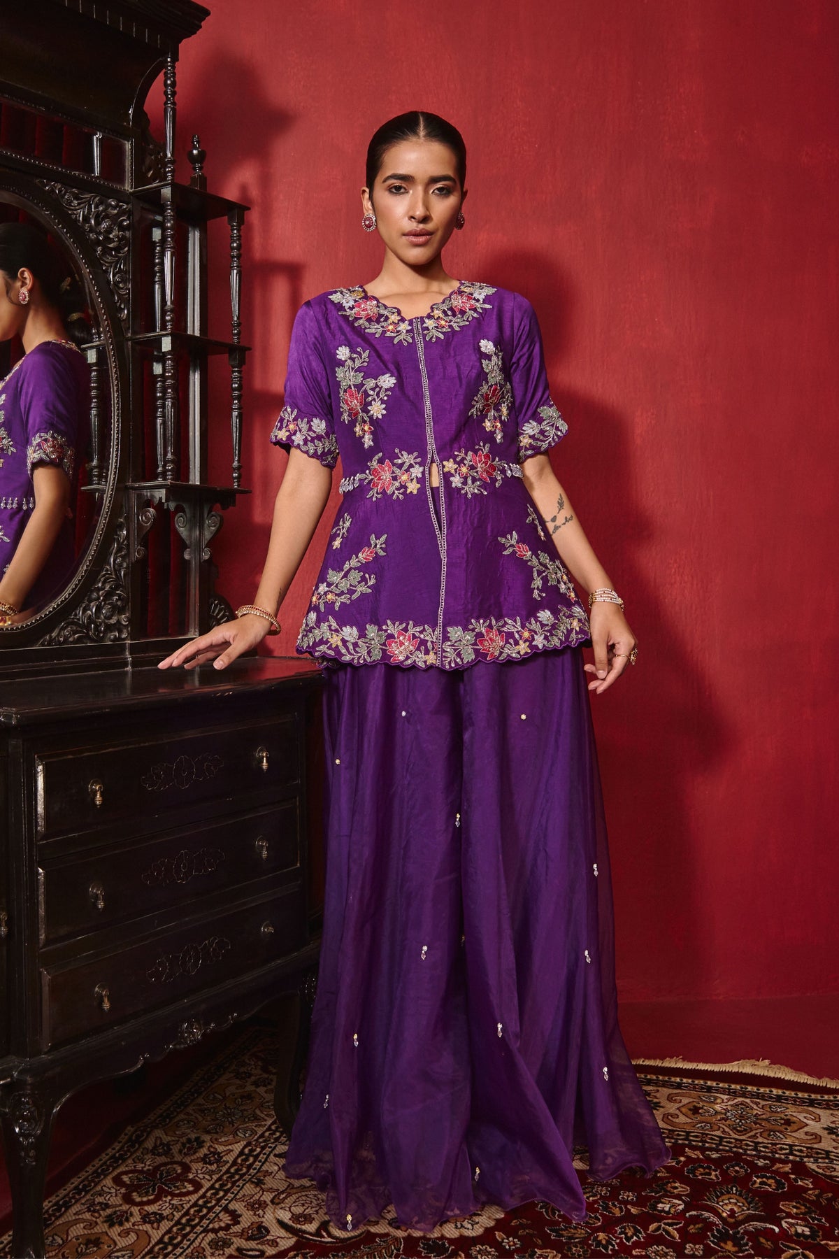 Purple Urvi Jacket Set