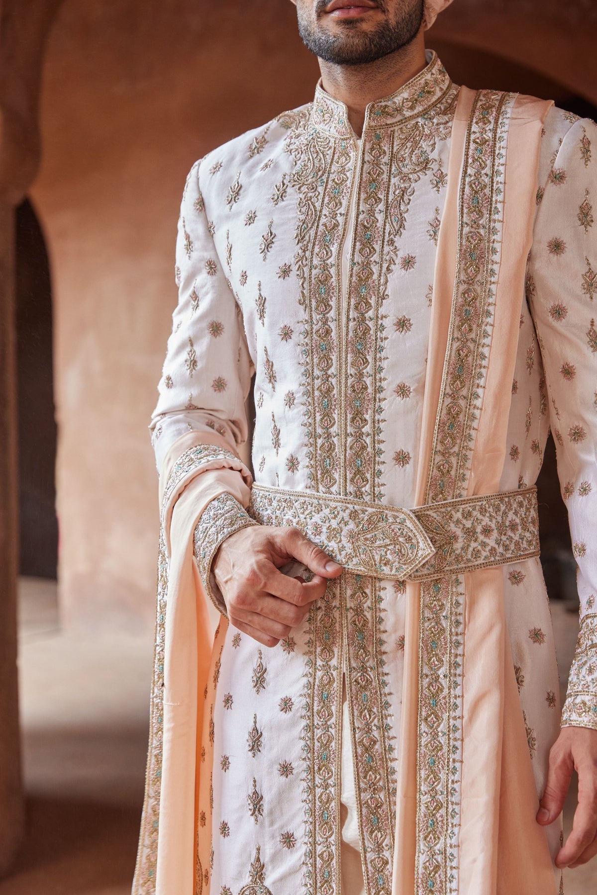 Blush Pink Sherwani Set