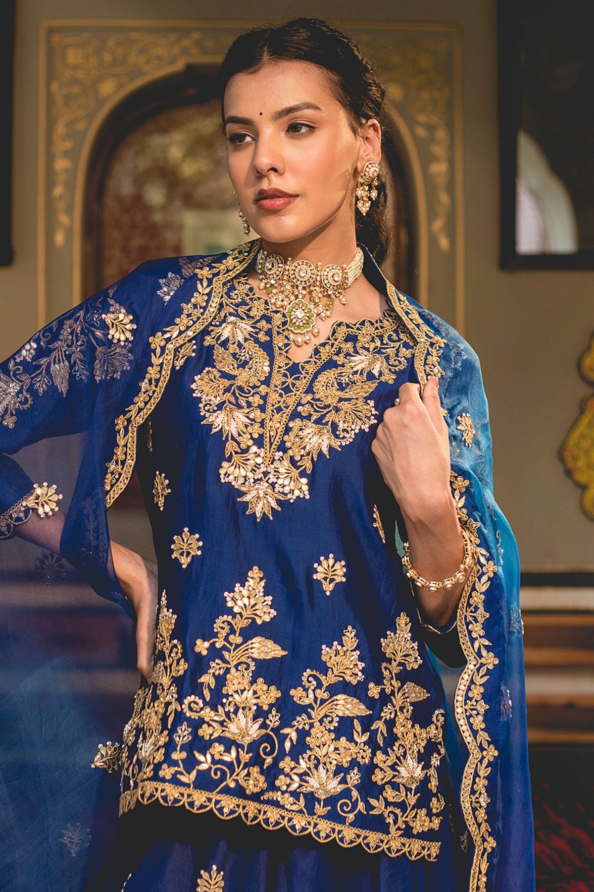 Blue Sharar Set